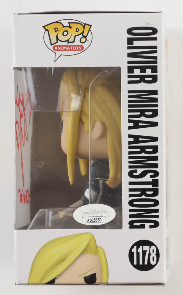Stephanie Young Signed "Full Metal Alchemist Brotherhood" #1178 Olivier Mira Armstrong Funko Pop! Vinyl Figure Inscribed "Olivier" (JSA) at PristineAuction.com Stephanie Young Signed "Full Metal Alchemist Brotherhood" #1178 Olivier Mira Armstrong Funko Pop! Vinyl Figure Inscribed "Olivier" (JSA) at PristineAuction.com