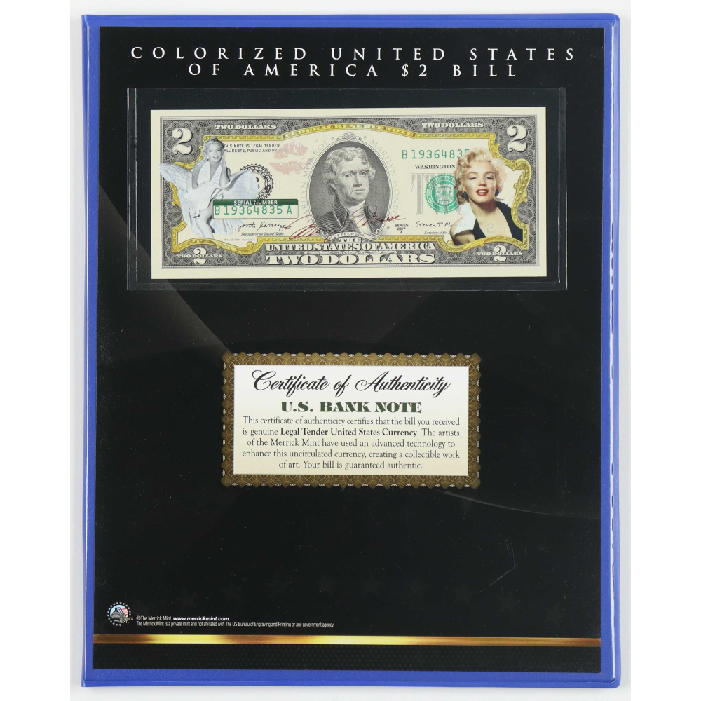 Vintage US Army WWII Genuine Legal Tender $2 Bill – Colorized Collectible - View #3