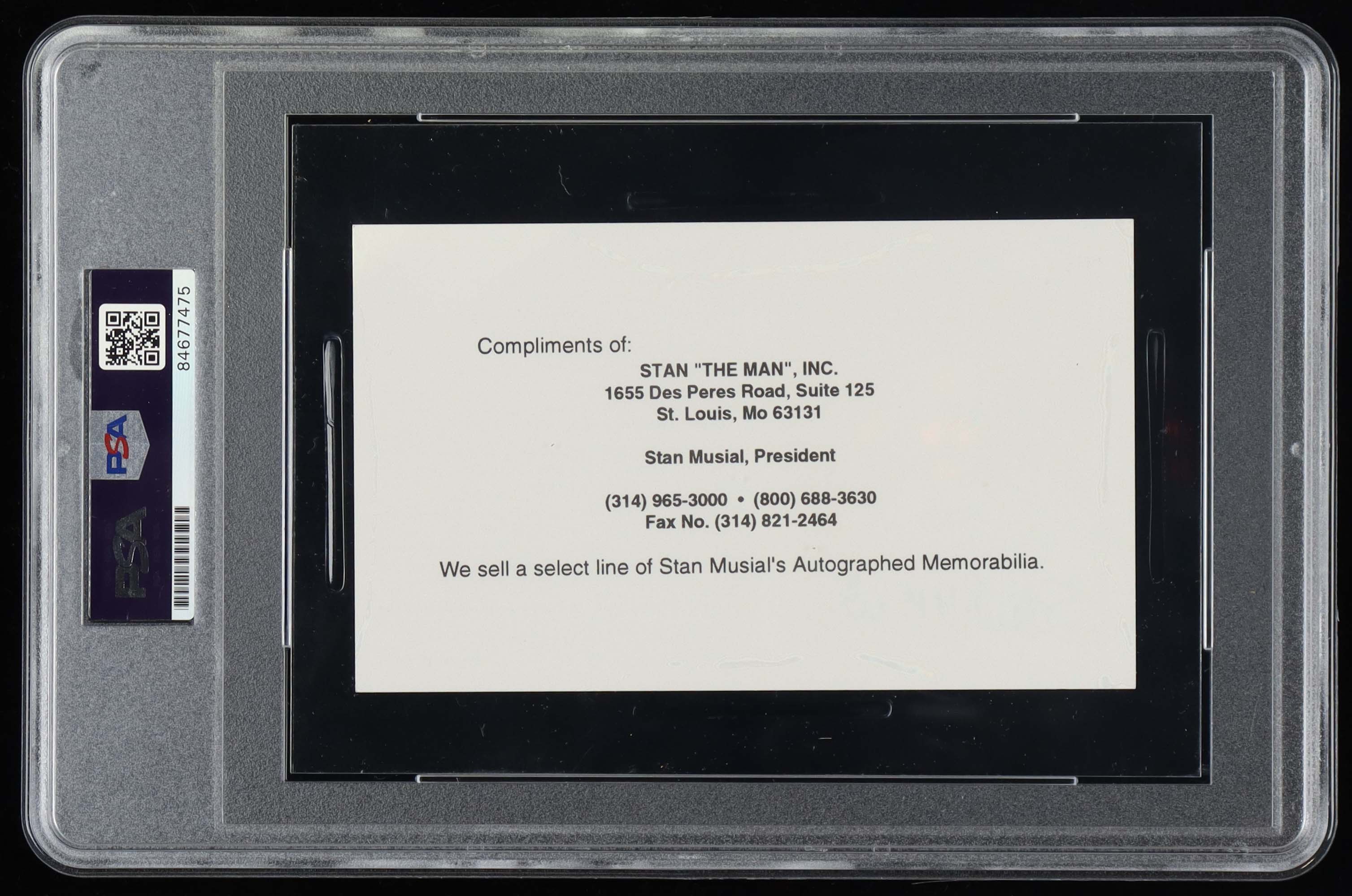 Stan Musial Signed Postcard (PSA) at PristineAuction.com Stan Musial Signed Postcard (PSA) at PristineAuction.com