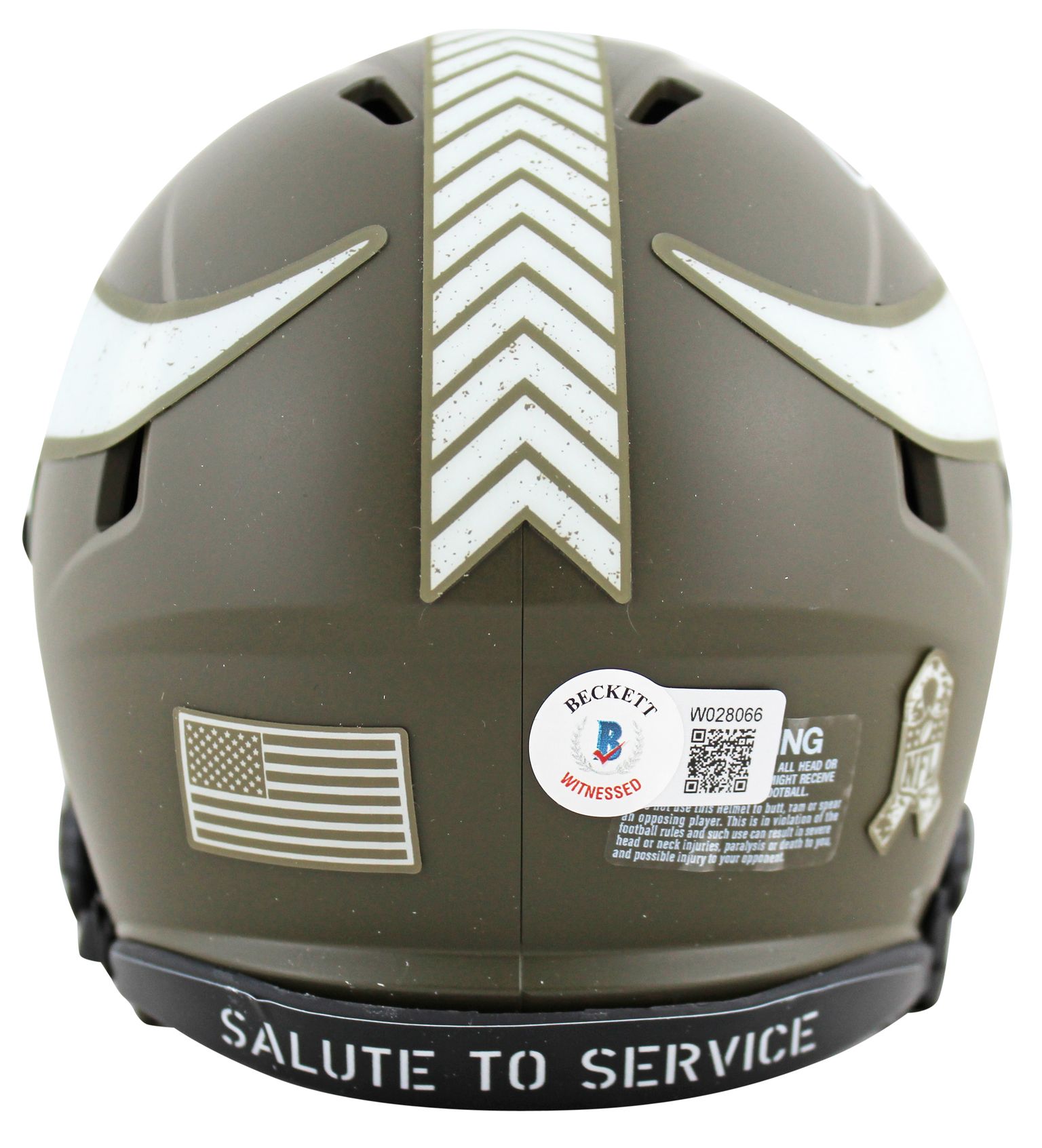 Justin Jefferson Signed Vikings Salute to Service Alternate Speed Mini Helmet (Beckett) at PristineAuction.com Justin Jefferson Signed Vikings Salute to Service Alternate Speed Mini Helmet (Beckett) at PristineAuction.com