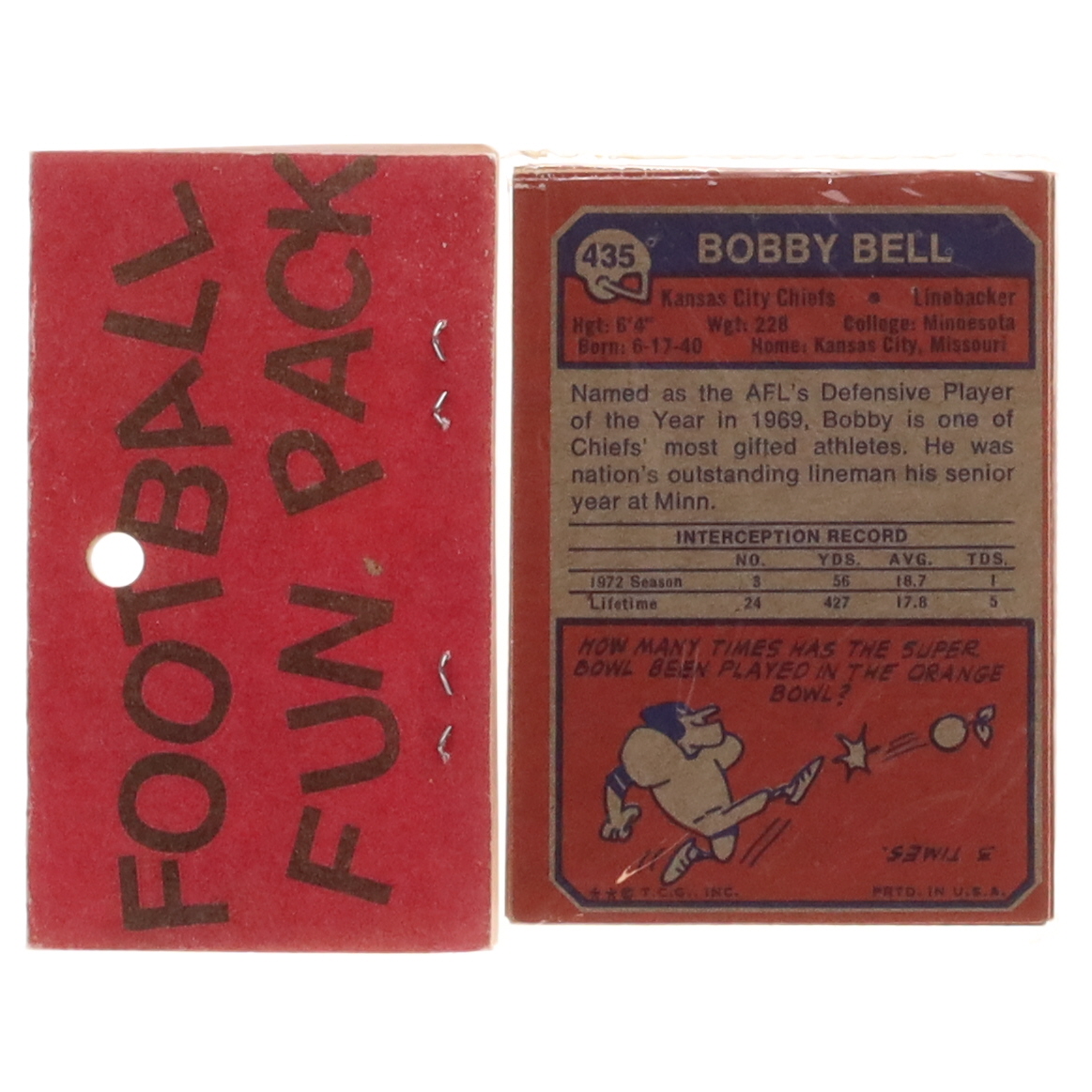 1973 Topps Football Card Fun Pack with (10) Cards at PristineAuction.com 1973 Topps Football Card Fun Pack with (10) Cards at PristineAuction.com