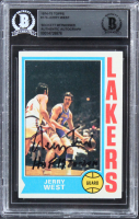 Jerry West Signed 1974-75 Topps #176 Inscribed "HOF 1980 - 2010" (BGS) at PristineAuction.com