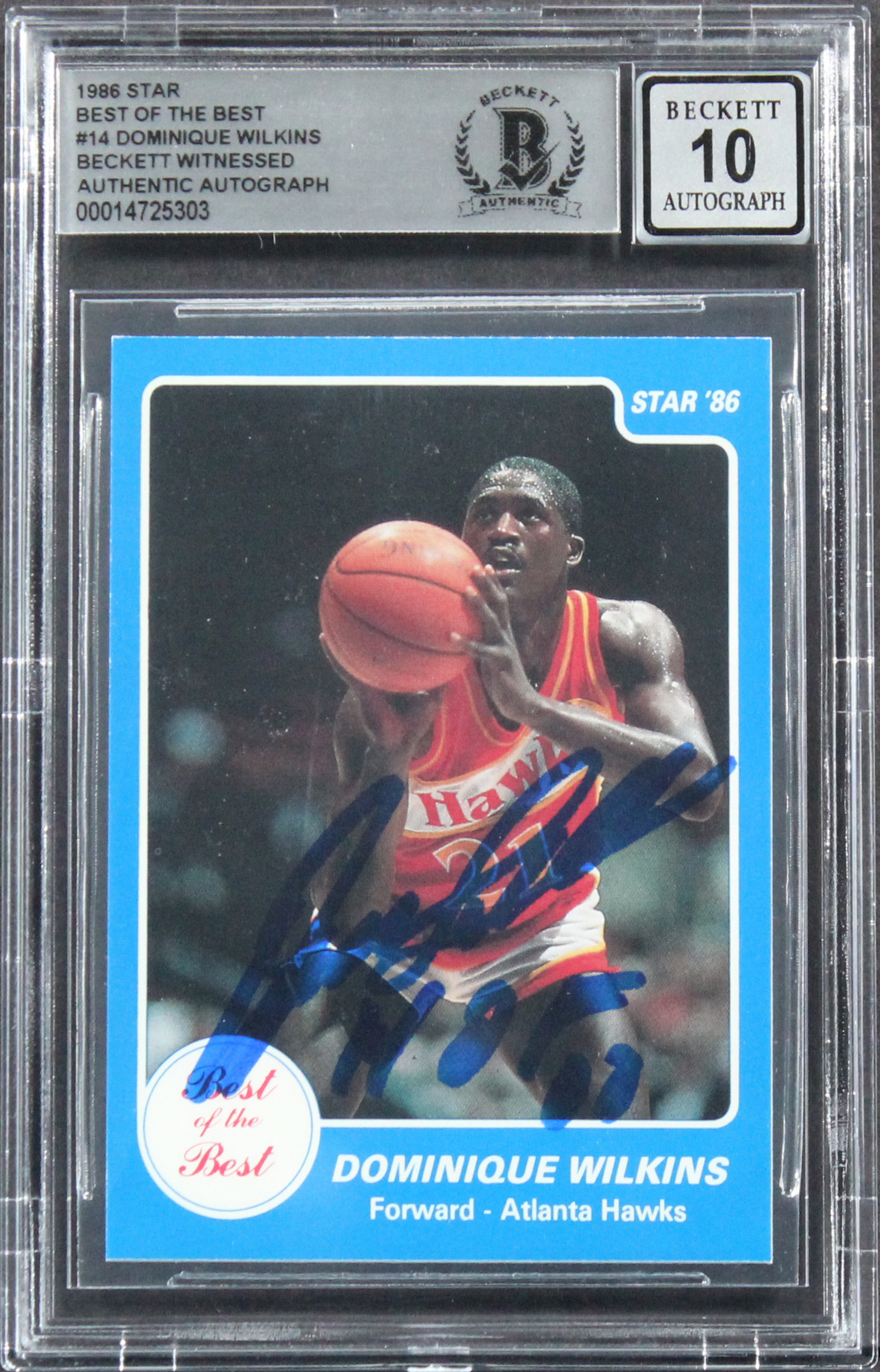 Dominique Wilkins Signed 1986 Star Best of the Best #14 Inscribed "HOF 06" (BGS | Auto 10) at PristineAuction.com Dominique Wilkins Signed 1986 Star Best of the Best #14 Inscribed "HOF 06" (BGS | Auto 10) at PristineAuction.com