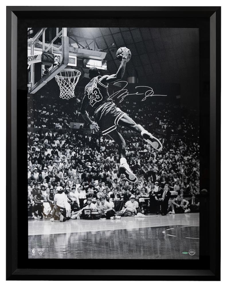 Michael Jordan Signed Bulls "Frozen In Time" Custom Framed Photo Display (UDA) at PristineAuction.com Michael Jordan Signed Bulls "Frozen In Time" Custom Framed Photo Display (UDA) at PristineAuction.com