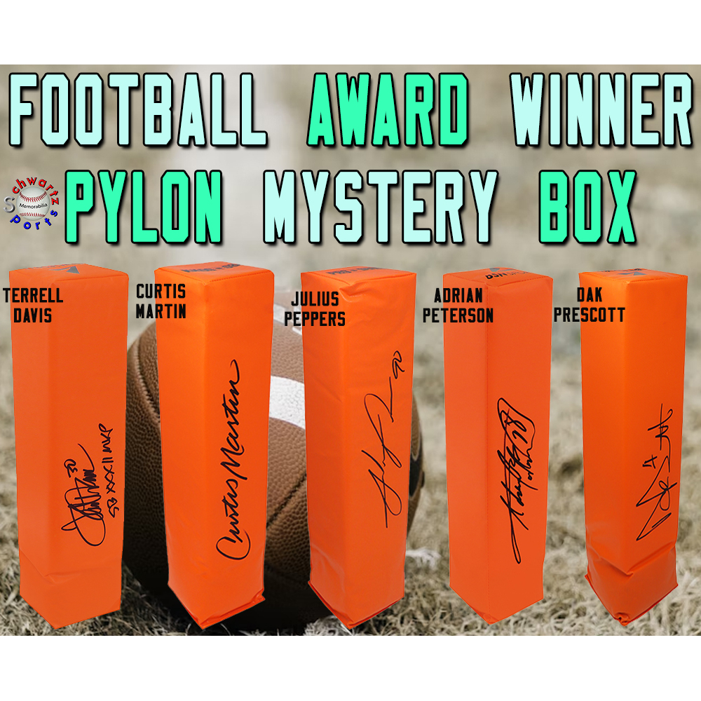 Schwartz Sports Football AWARD WINNER Signed Endzone Pylon Mystery schwartz-sports-football-award-winner-signed-endzone-pylon-mystery