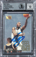 Shaquille O'Neal Signed 1995-96 Metal Steel Towers #7 (BGS | Auto 10) at PristineAuction.com