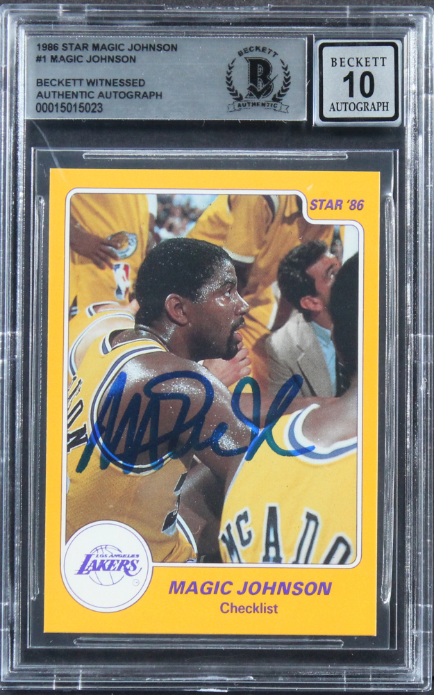 Star Magic Johnson Magic Johnson Signed 1986 Star Magic Johnson #1 / Checklist (BGS | Auto ...