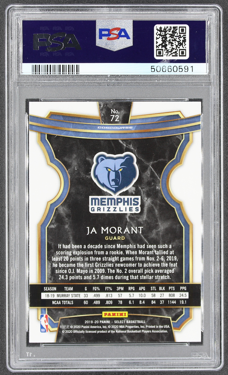 Ja Morant 2019-20 Select #72 RC (PSA 10) at PristineAuction.com Ja Morant 2019-20 Select #72 RC (PSA 10) at PristineAuction.com