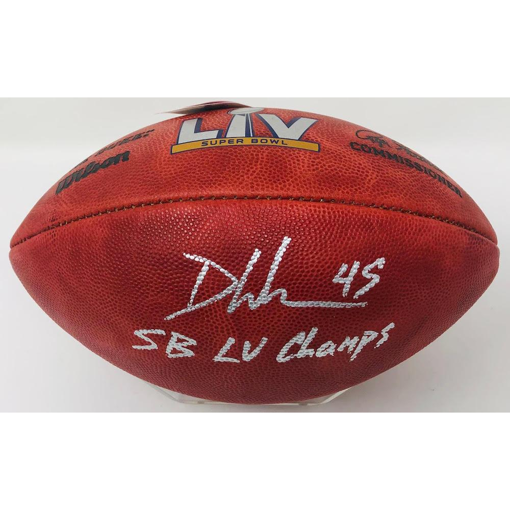 Devin White Signed "The Duke" Super Bowl LV Logo Football Inscribed "SB