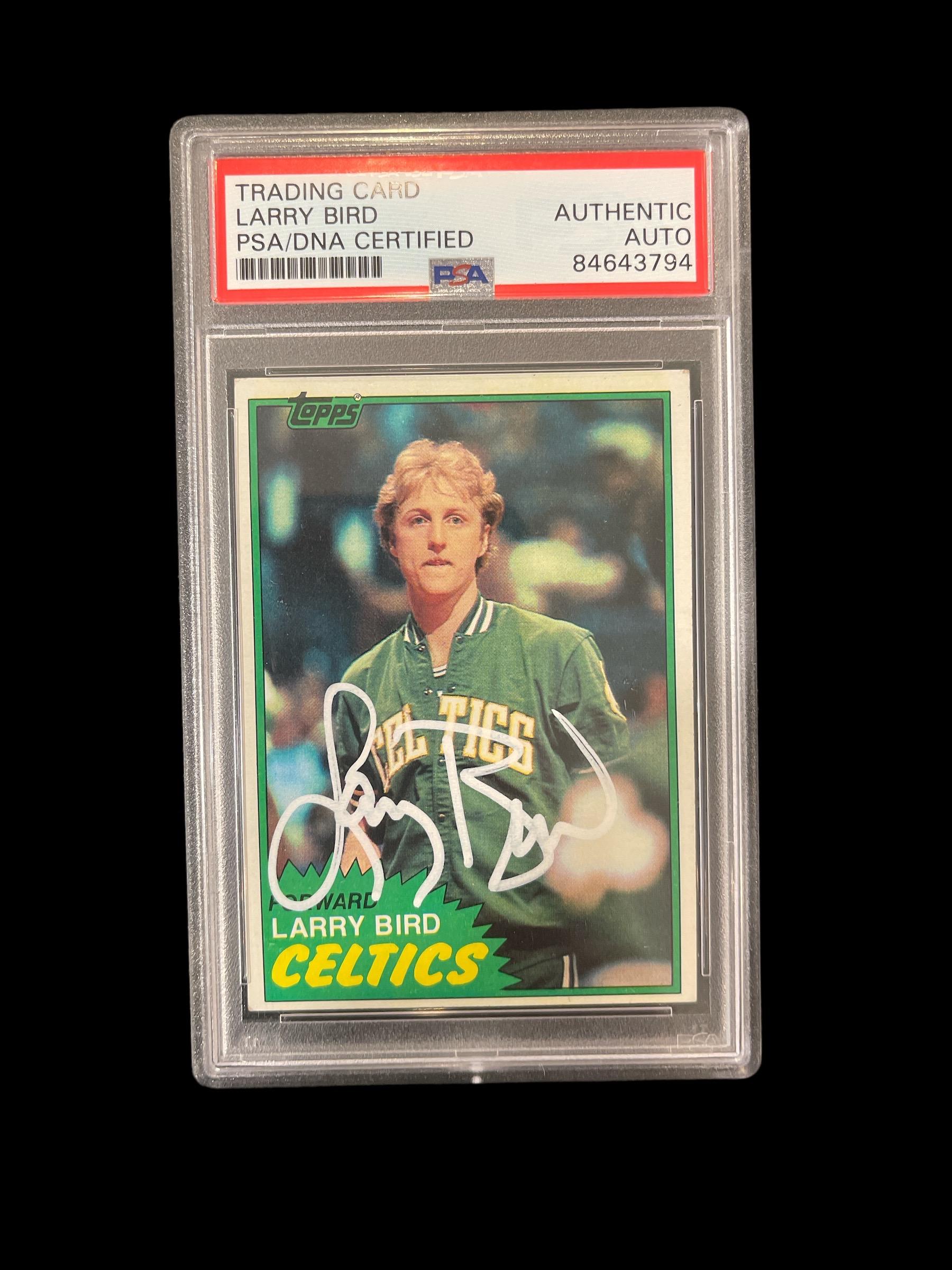 Larry Bird Signed 1981-82 Topps #4 (PSA) at PristineAuction.com Larry Bird Signed 1981-82 Topps #4 (PSA) at PristineAuction.com