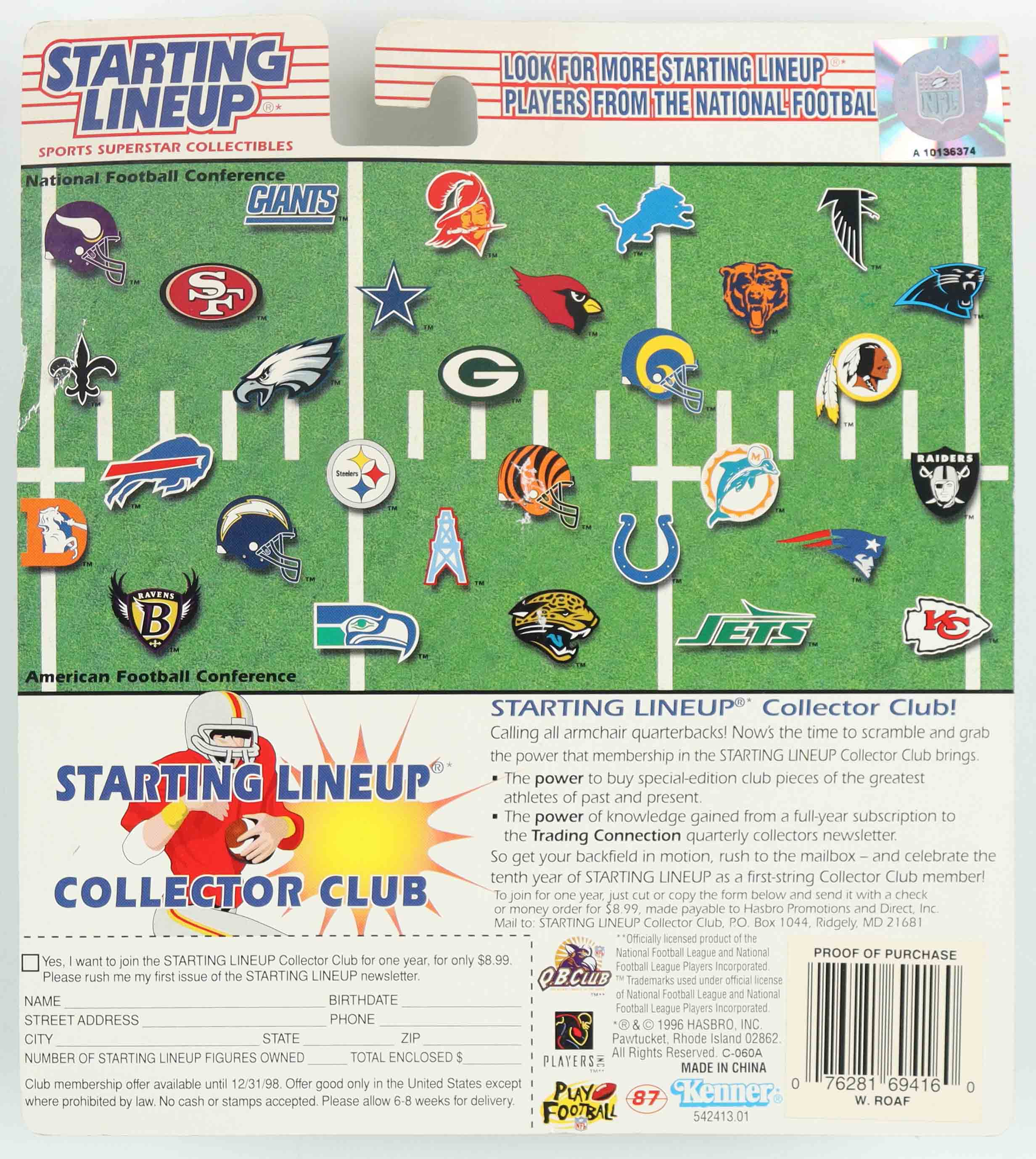 Willie Roaf 1997 Starting Lineup 10th Year Edition Action Figure with Trading Card at PristineAuction.com Willie Roaf 1997 Starting Lineup 10th Year Edition Action Figure with Trading Card at PristineAuction.com