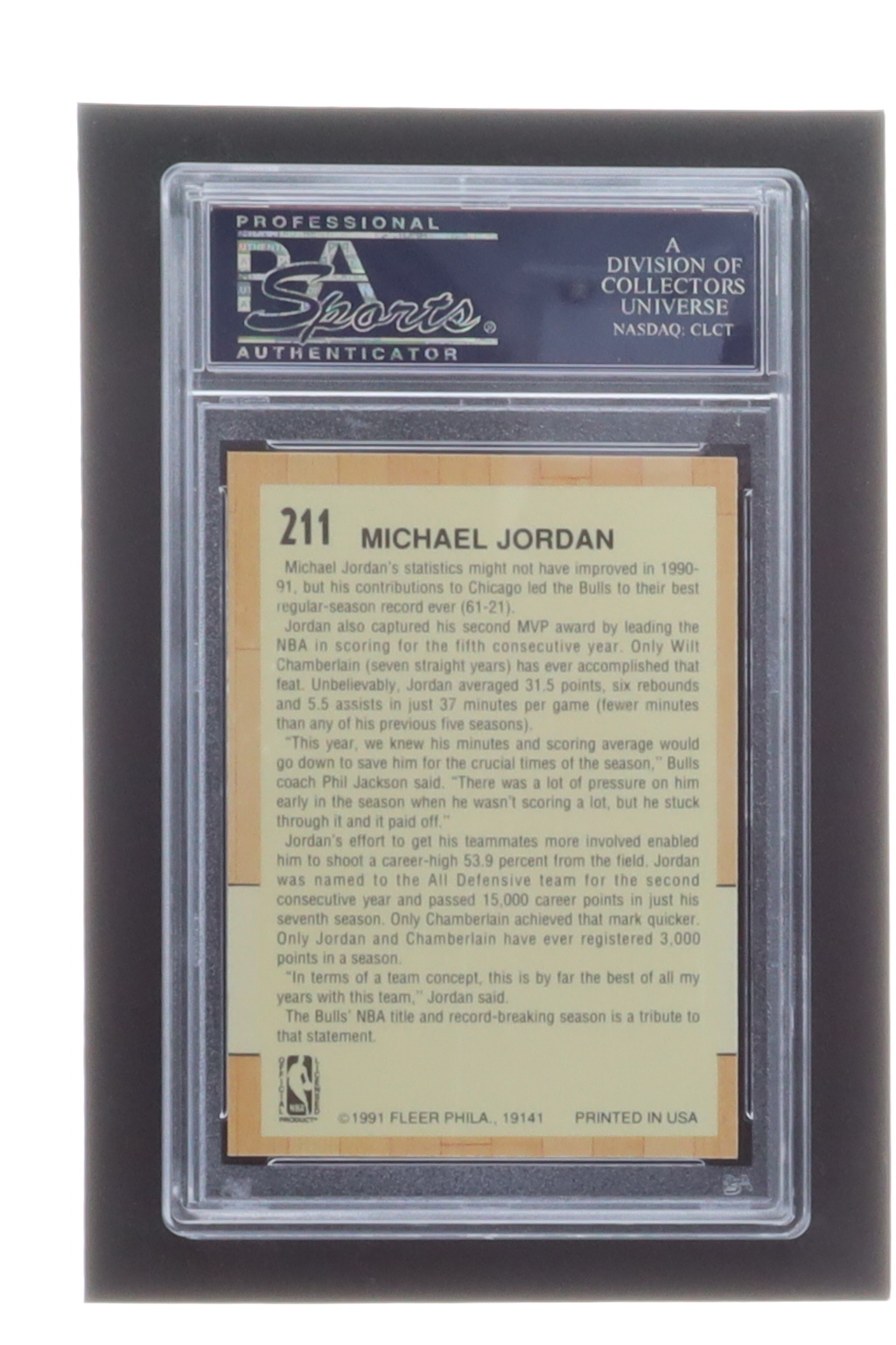 Michael Jordan 1991-92 Fleer #211 AS (PSA 9) at PristineAuction.com Michael Jordan 1991-92 Fleer #211 AS (PSA 9) at PristineAuction.com