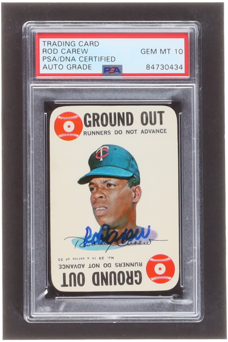 Rod Carew Signed 1968 Topps Game #29 (PSA) at PristineAuction.com Rod Carew Signed 1968 Topps Game #29 (PSA) at PristineAuction.com