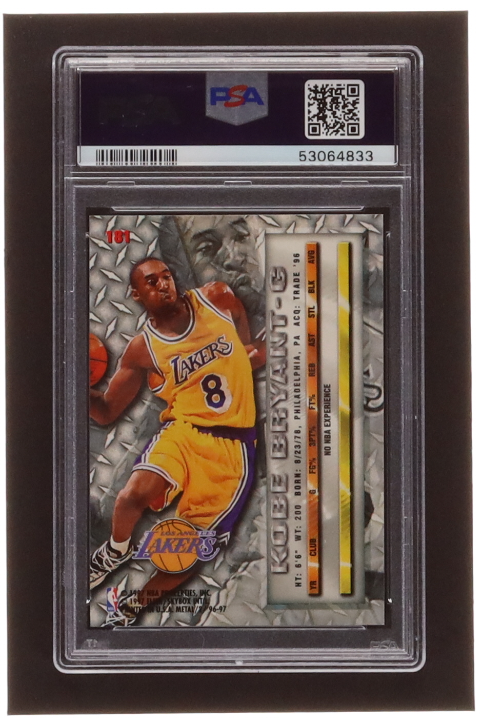 Kobe Bryant 1996-97 Metal #181 RC (PSA 9) | Pristine Auction