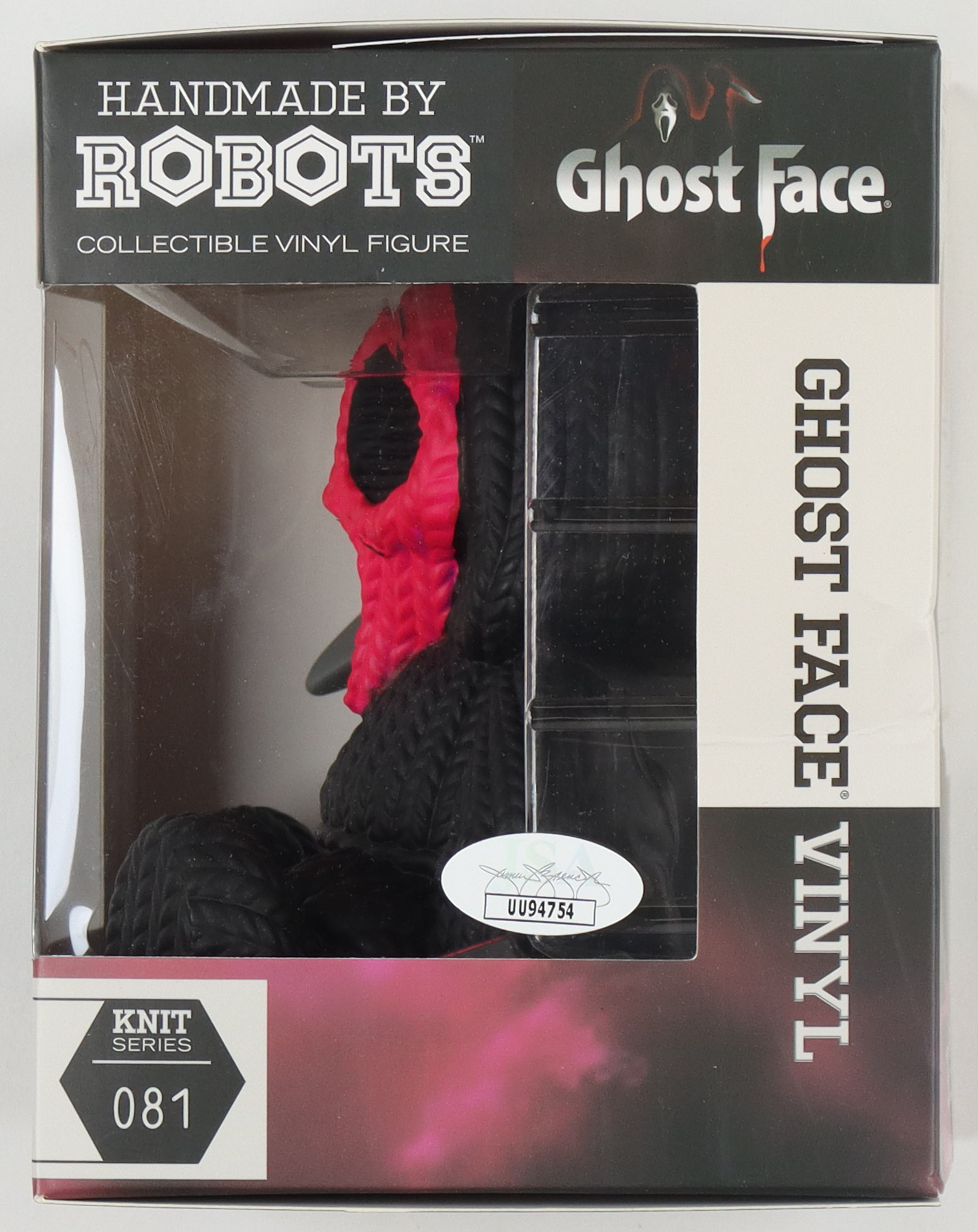Roger L. Jackson Signed Handmade by Robots "Scream" #81 Knit Series Ghost Face 5" Vinyl Figure Inscribed "Ghostface" (JSA) at PristineAuction.com Roger L. Jackson Signed Handmade by Robots "Scream" #81 Knit Series Ghost Face 5" Vinyl Figure Inscribed "Ghostface" (JSA) at PristineAuction.com