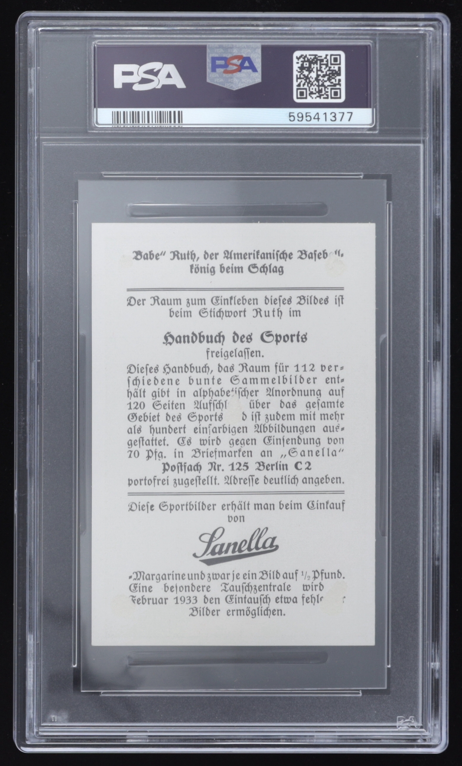 Babe Ruth 1932 Sanella Margarine Type 2 / Sanella at Bottom #83B (PSA 1.5) at PristineAuction.com Babe Ruth 1932 Sanella Margarine Type 2 / Sanella at Bottom #83B (PSA 1.5) at PristineAuction.com