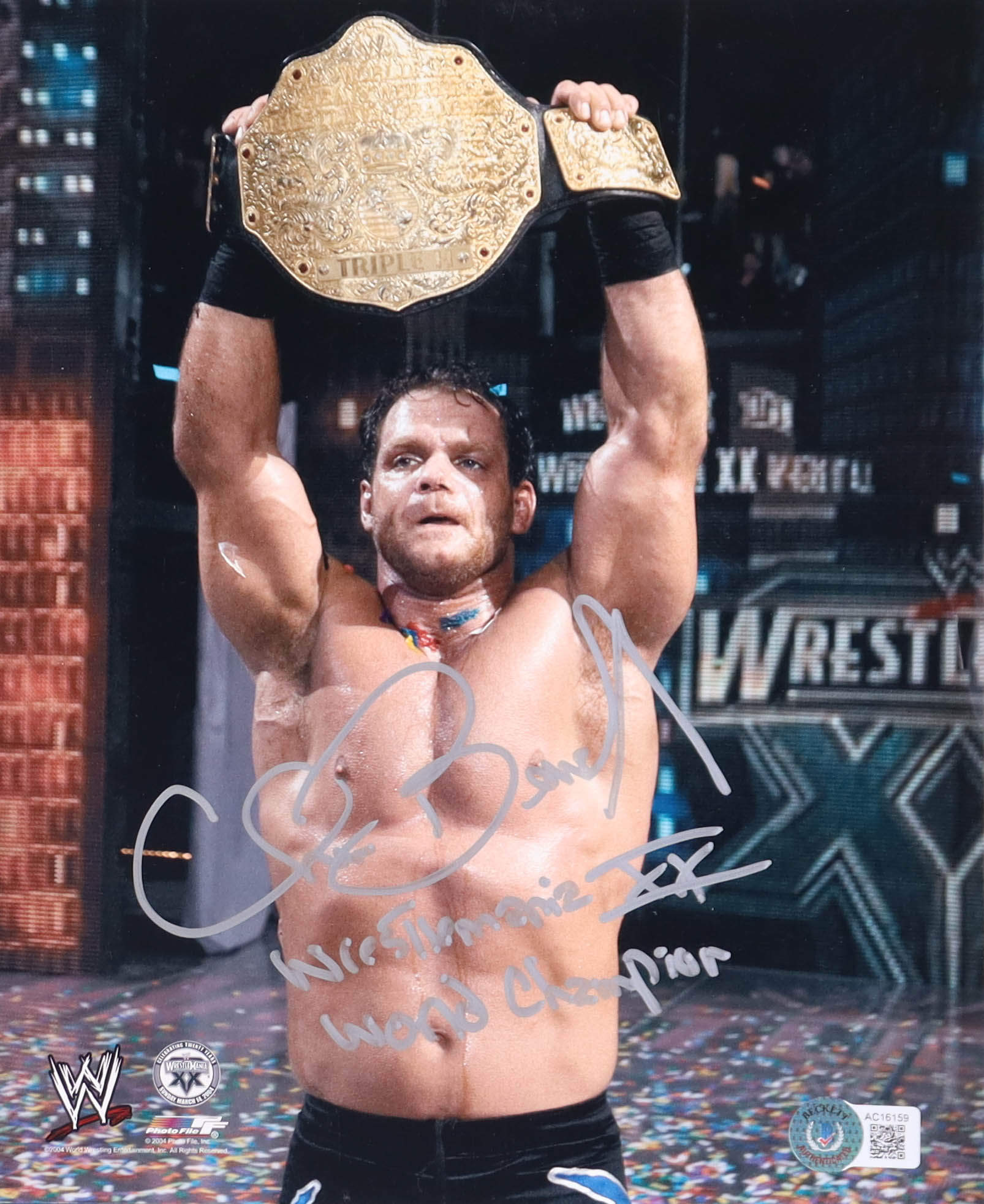 Chris Benoit Signed WWE 8x10 Photo Inscribed "Wrestlemania XX World Champion" (Beckett) at PristineAuction.com Chris Benoit Signed WWE 8x10 Photo Inscribed "Wrestlemania XX World Champion" (Beckett) at PristineAuction.com