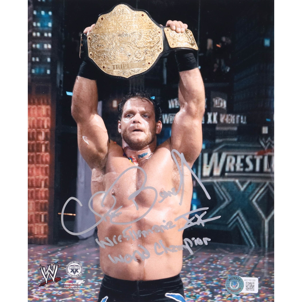 Chris Benoit Signed WWE 8x10 Photo Inscribed "Wrestlemania XX World