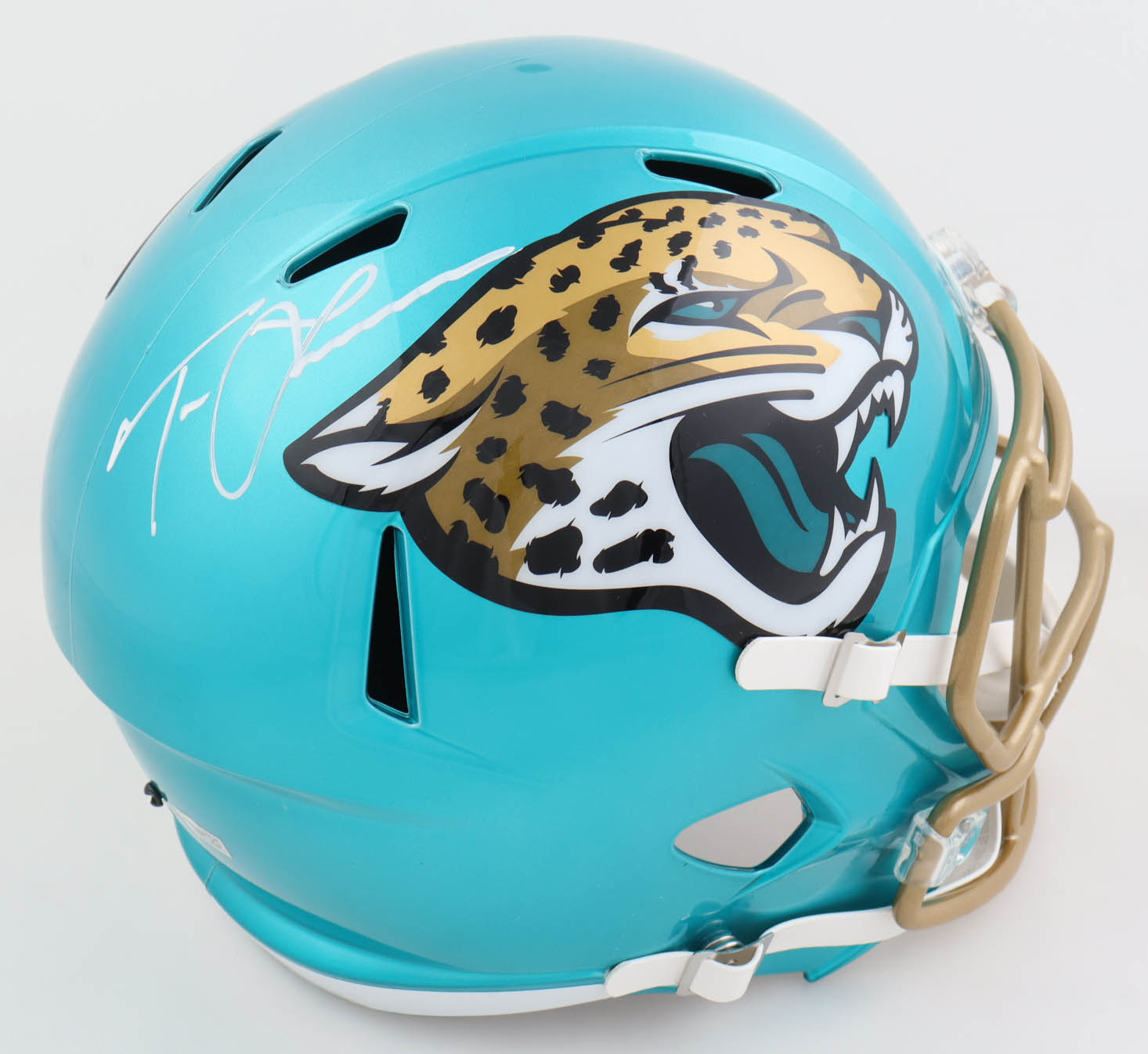 Trevor Lawrence Signed Jaguars Full-Size Flash Alternate Speed Helmet (Fanatics) at PristineAuction.com Trevor Lawrence Signed Jaguars Full-Size Flash Alternate Speed Helmet (Fanatics) at PristineAuction.com
