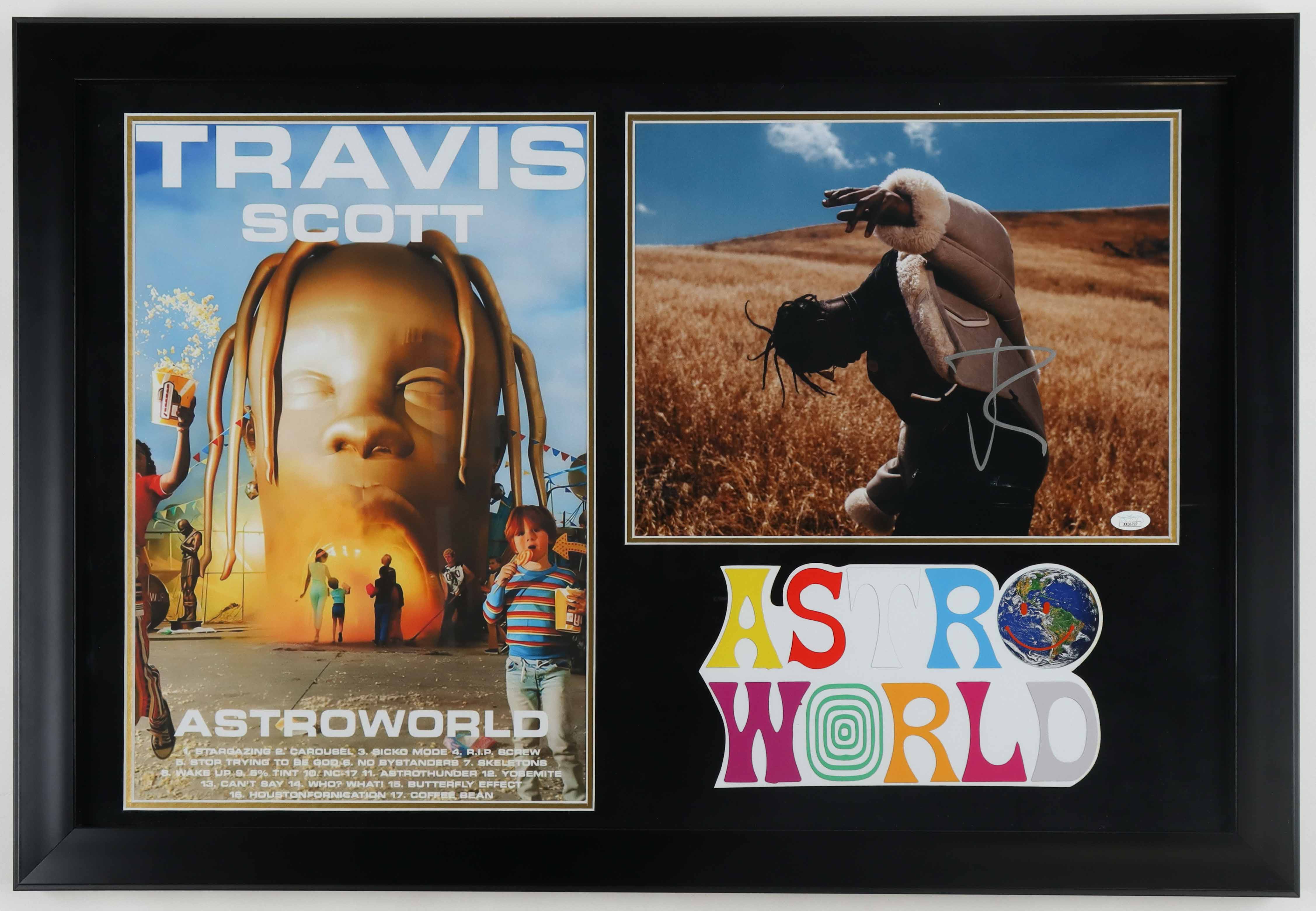 Travis Scott Signed Custom Framed Photo Display (JSA) at PristineAuction.com Travis Scott Signed Custom Framed Photo Display (JSA) at PristineAuction.com