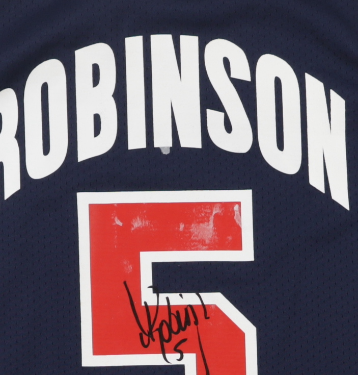 David Robinson Signed Team USA Jersey (Beckett & Robinson) (See Description) at PristineAuction.com David Robinson Signed Team USA Jersey (Beckett & Robinson) (See Description) at PristineAuction.com