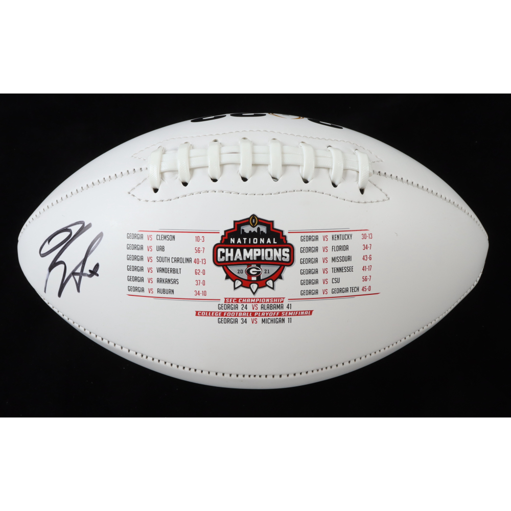 Kirby Smart Signed Bulldogs Logo Football (Fanatics) Pristine Auction