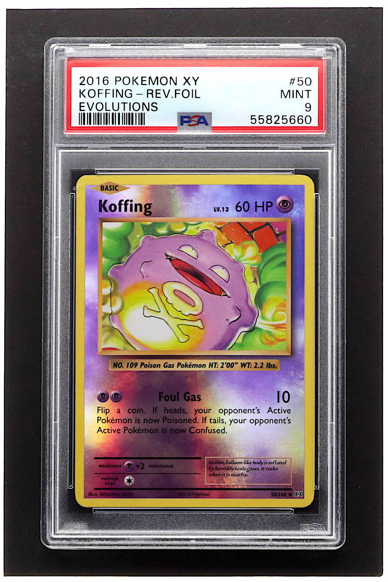 Koffing Pokemon 2016 Evolutions #50 Reverse Holo (PSA 9) at PristineAuction.com Koffing Pokemon 2016 Evolutions #50 Reverse Holo (PSA 9) at PristineAuction.com