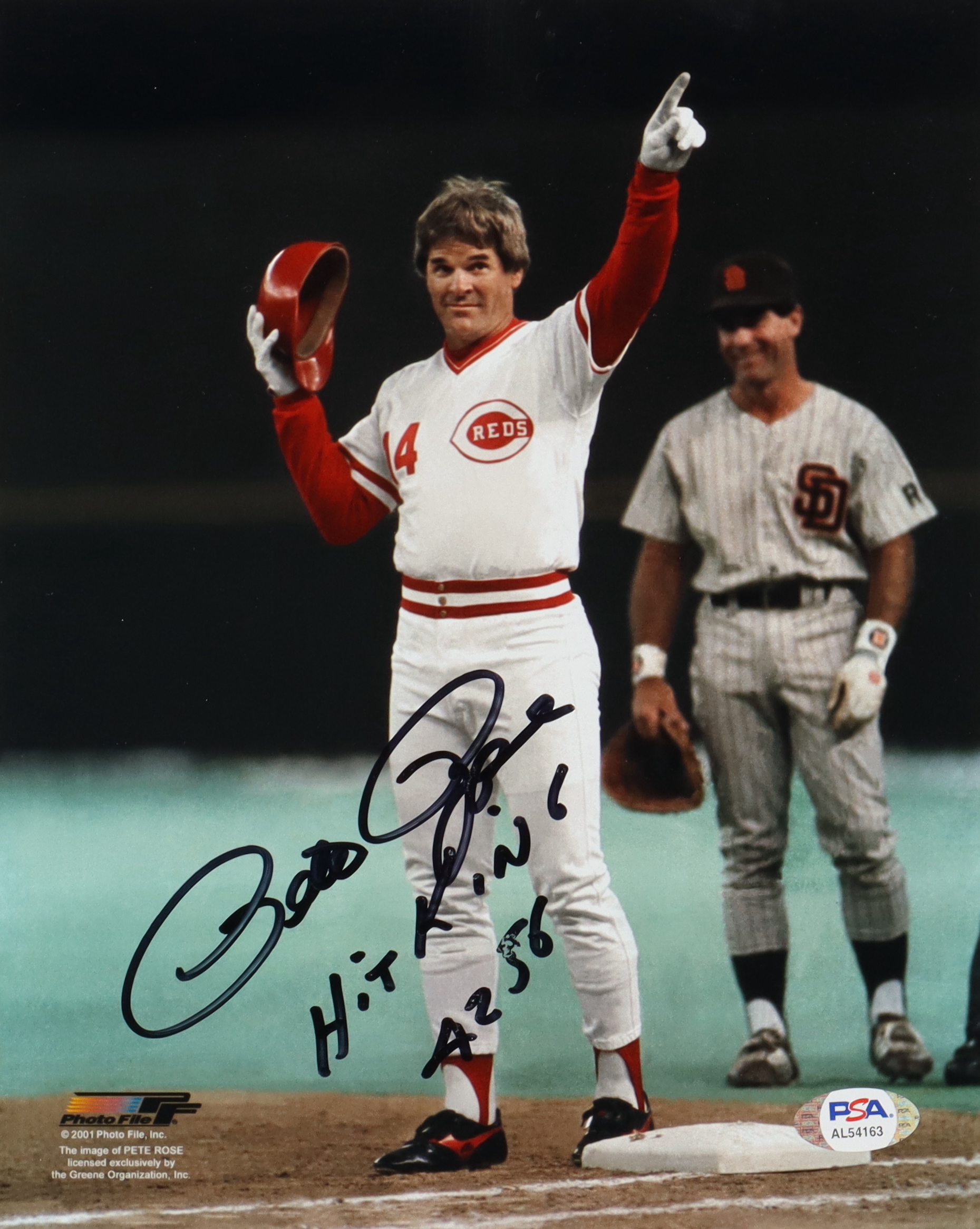 Pete Rose Signed Reds 8x10 Photo Inscribed "Hit King" & "4256" (PSA) at PristineAuction.com Pete Rose Signed Reds 8x10 Photo Inscribed "Hit King" & "4256" (PSA) at PristineAuction.com