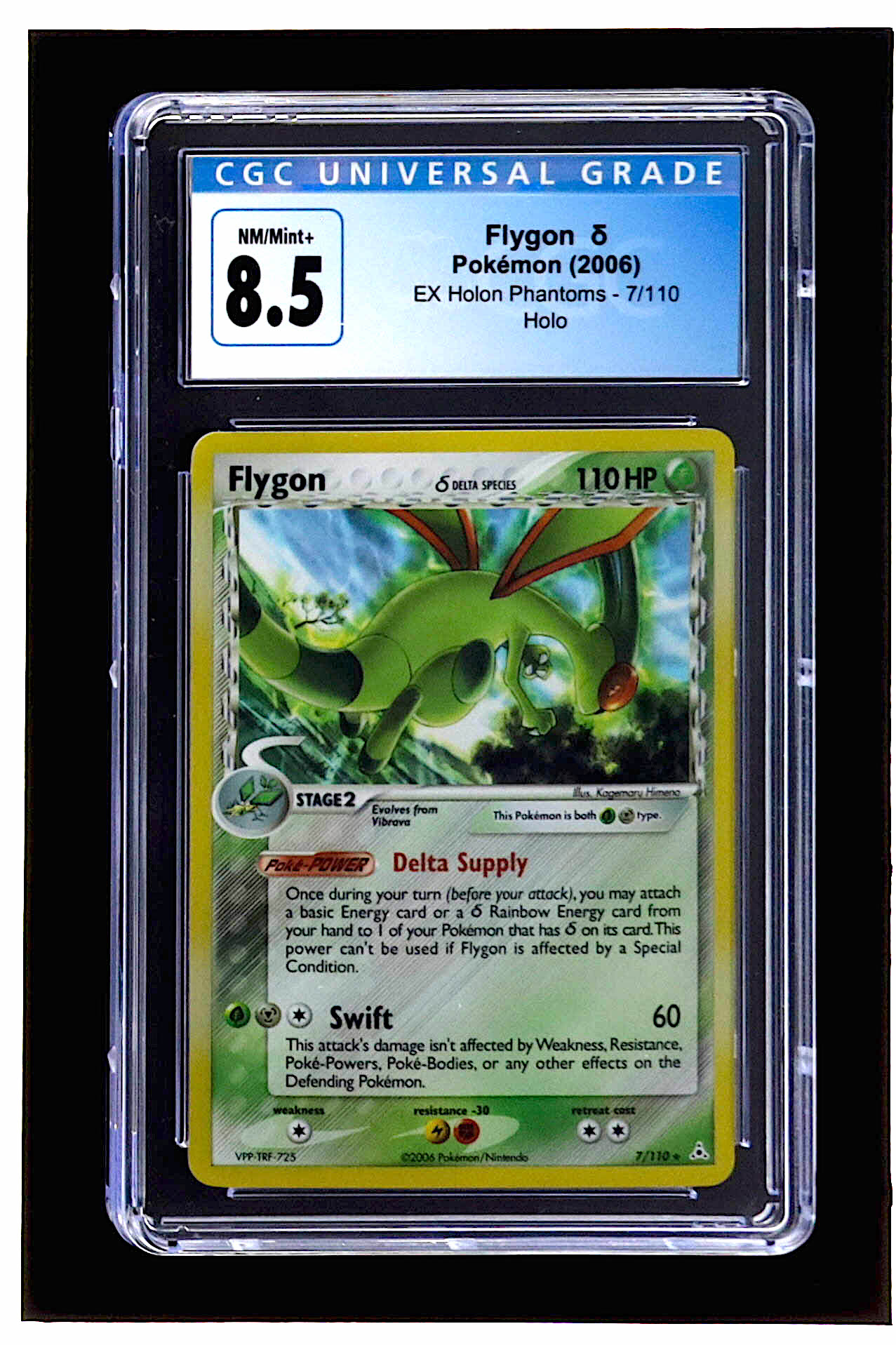 Flygon Delta Species Pokemon 2006 EX Holo Phantoms #7 Holo (CGC 8.5) at PristineAuction.com Flygon Delta Species Pokemon 2006 EX Holo Phantoms #7 Holo (CGC 8.5) at PristineAuction.com