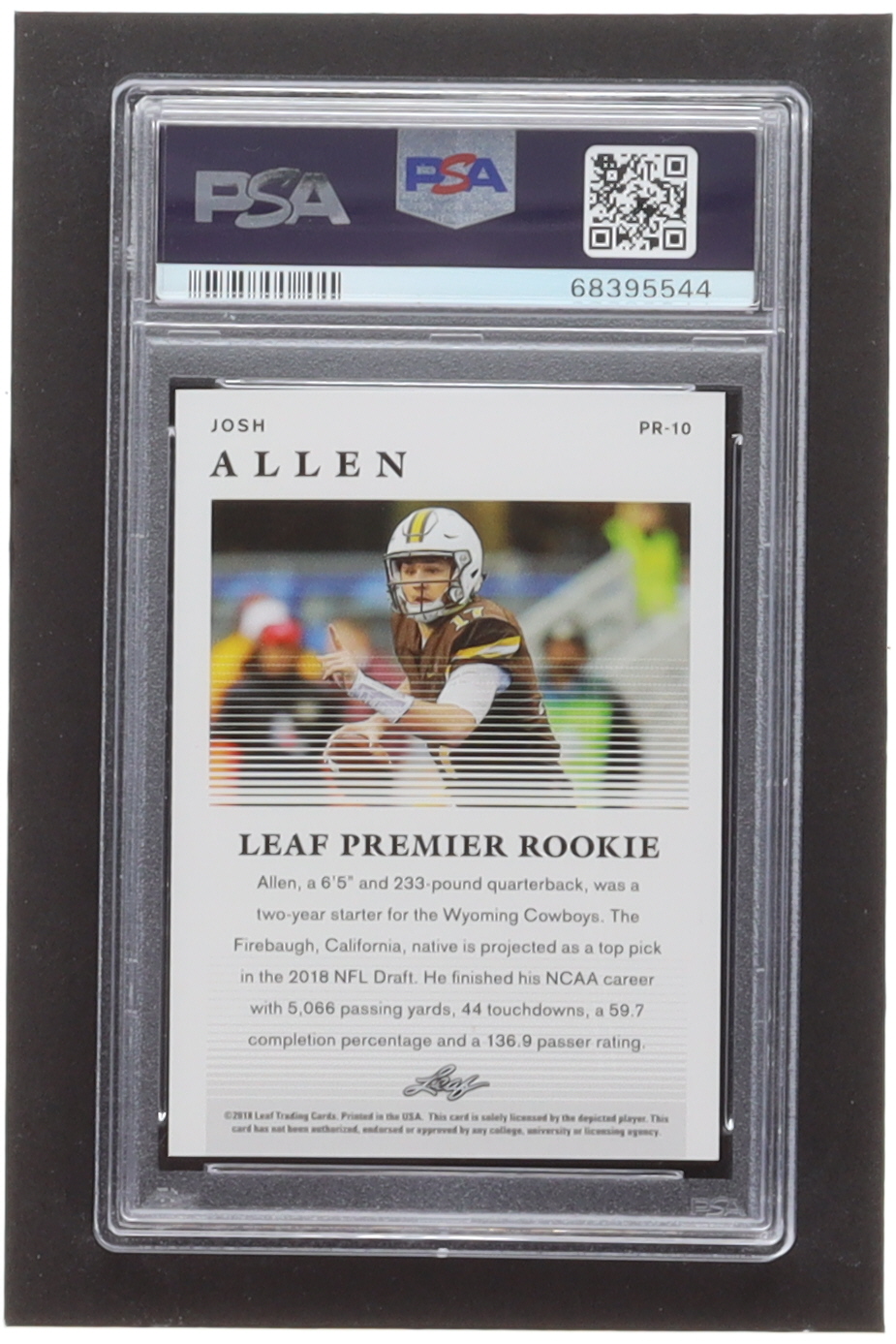 Josh Allen 2018 Leaf Special Release Premier Rookie #PR10 RC (PSA 10) at PristineAuction.com Josh Allen 2018 Leaf Special Release Premier Rookie #PR10 RC (PSA 10) at PristineAuction.com