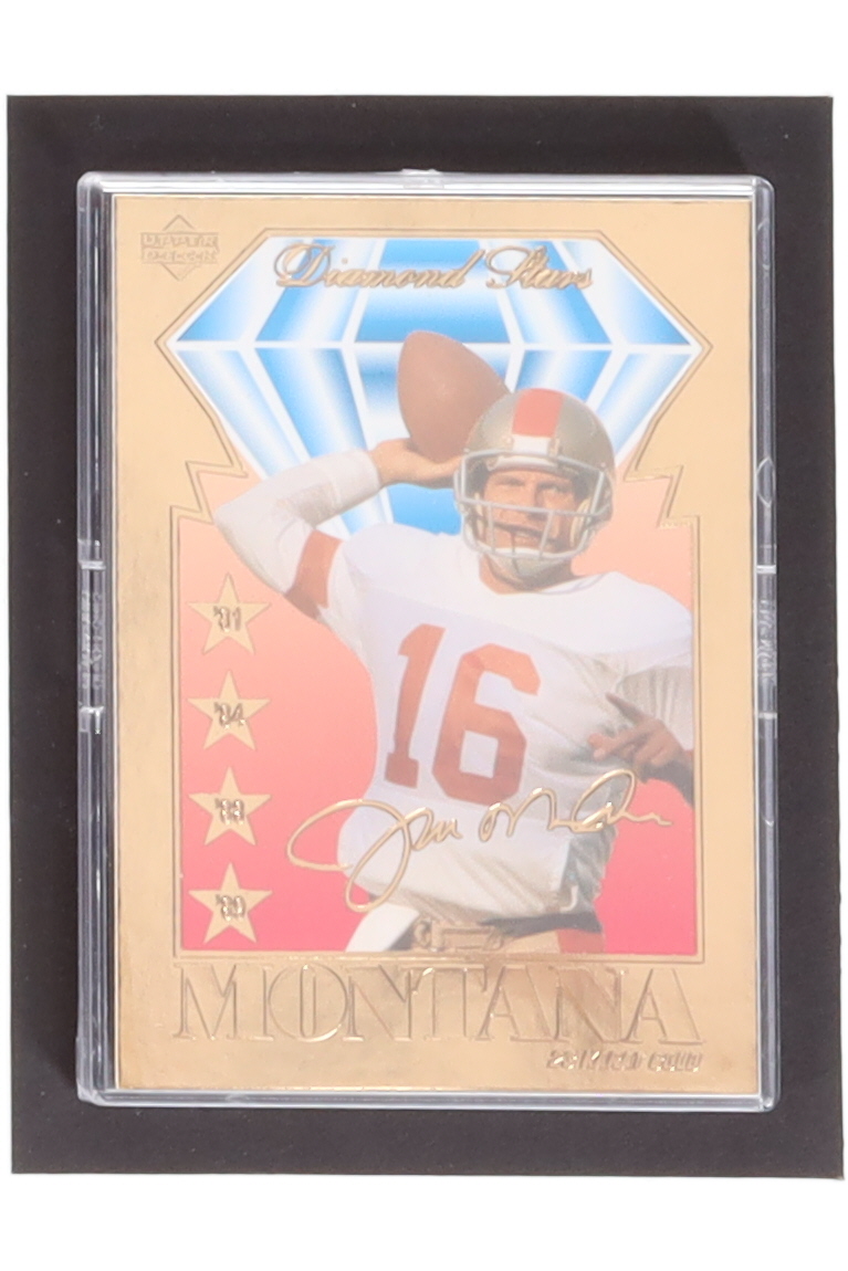 Joe Montana 1996 Upper Deck Diamond Stars 23Kt Gold Card #03563 at PristineAuction.com Joe Montana 1996 Upper Deck Diamond Stars 23Kt Gold Card #03563 at PristineAuction.com