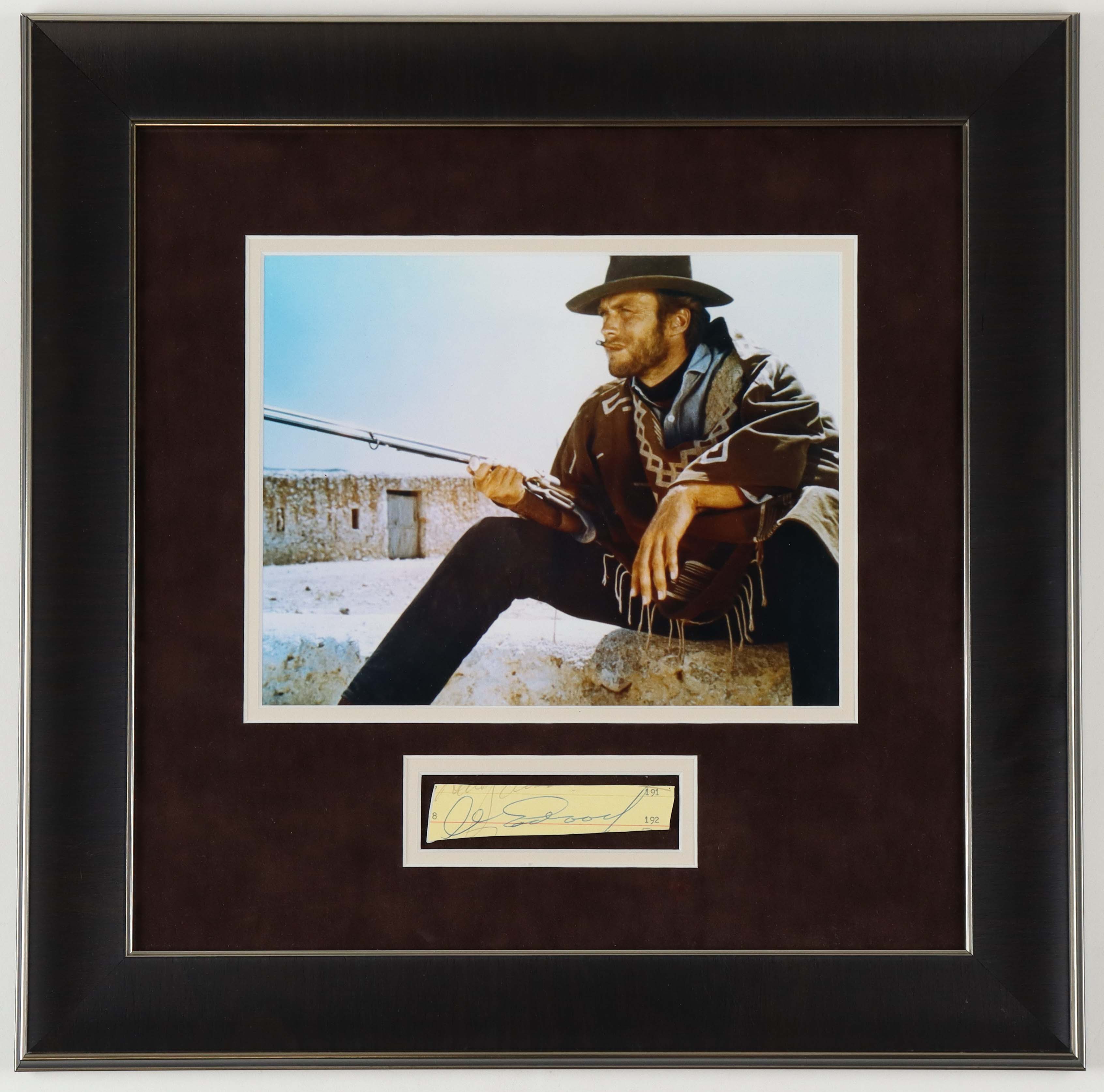 Clint Eastwood Signed "The Good, The Bad, and The Ugly" Custom Framed Cut Display (Beckett) at PristineAuction.com Clint Eastwood Signed "The Good, The Bad, and The Ugly" Custom Framed Cut Display (Beckett) at PristineAuction.com