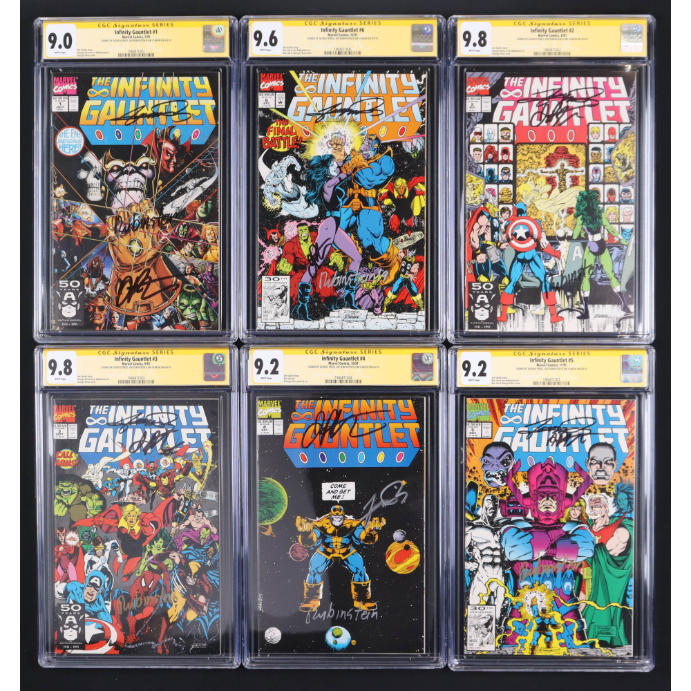 George Perez, Joe Rubinstein, & Jim Starlin Signed Complete Set of (6 ...