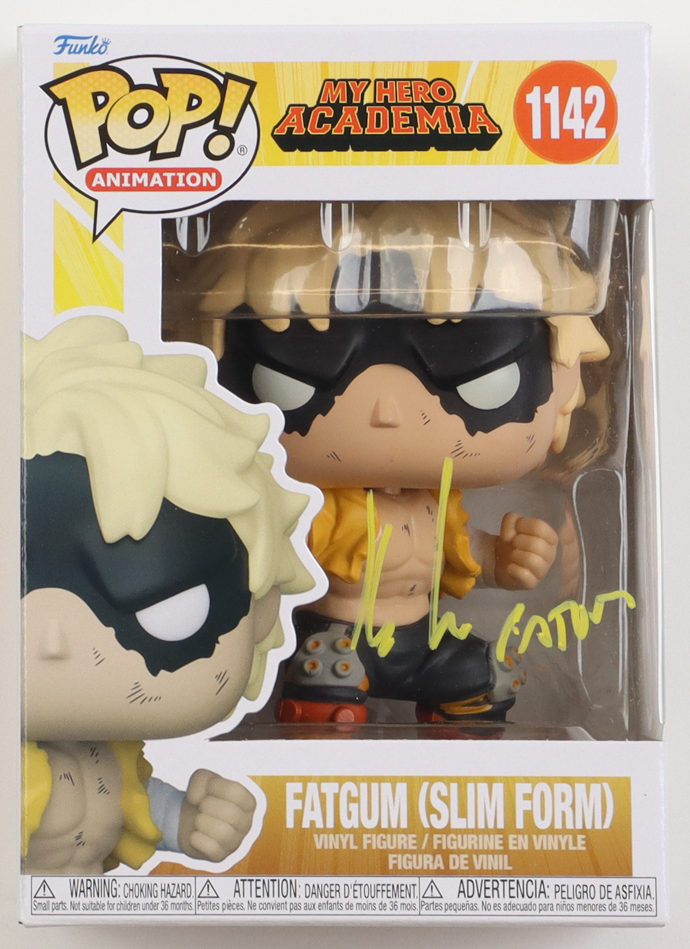 Kyle Hebert Signed "My Hero Academia" #1142 Fatgum (Slim Form) Funko Pop! Vinyl Figure Inscribed "Fatgum" (JSA) at PristineAuction.com Kyle Hebert Signed "My Hero Academia" #1142 Fatgum (Slim Form) Funko Pop! Vinyl Figure Inscribed "Fatgum" (JSA) at PristineAuction.com