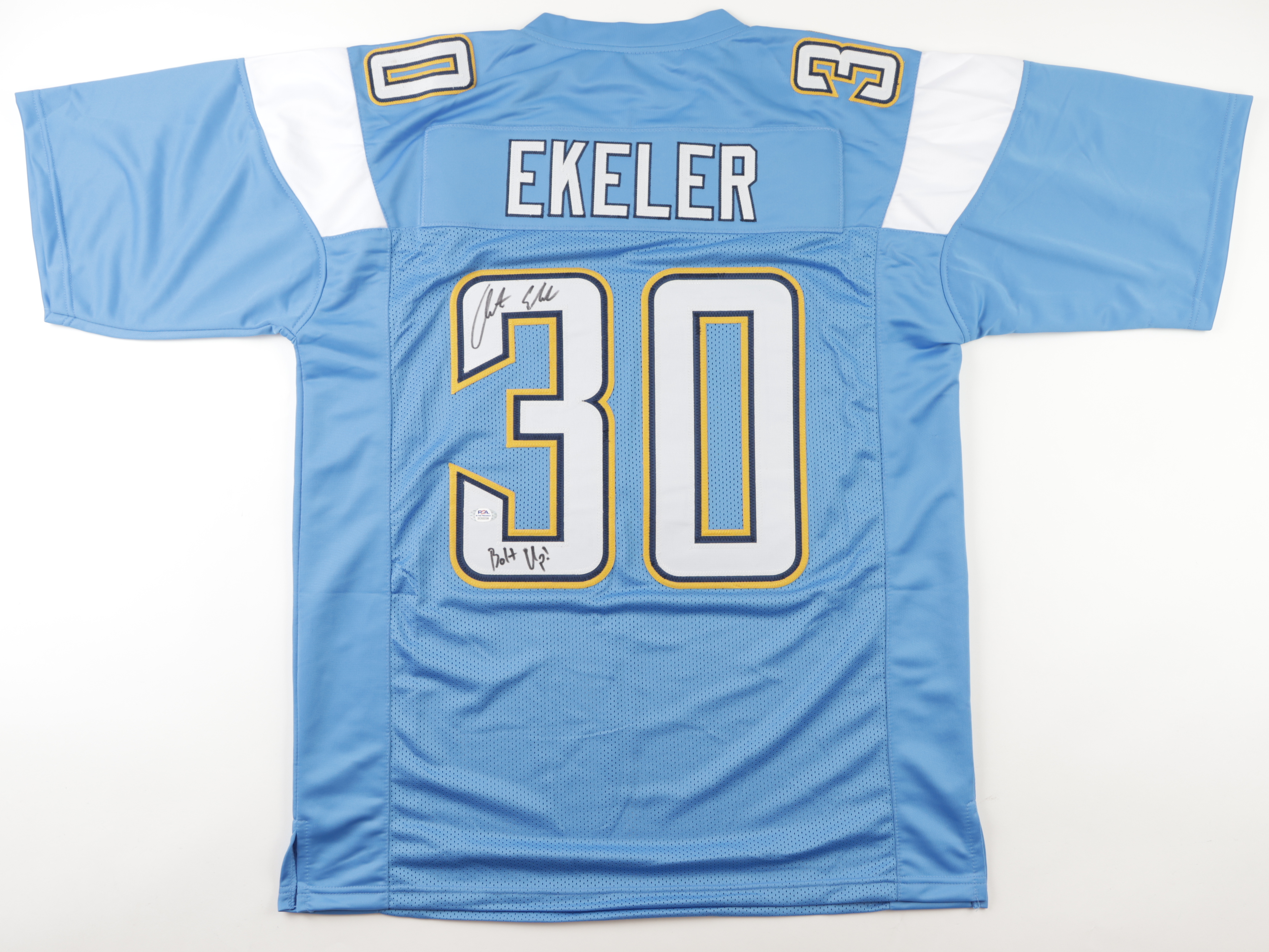 Austin Ekeler Signed Jersey Inscribed "Bolt Up!" (PSA) at PristineAuction.com Austin Ekeler Signed Jersey Inscribed "Bolt Up!" (PSA) at PristineAuction.com