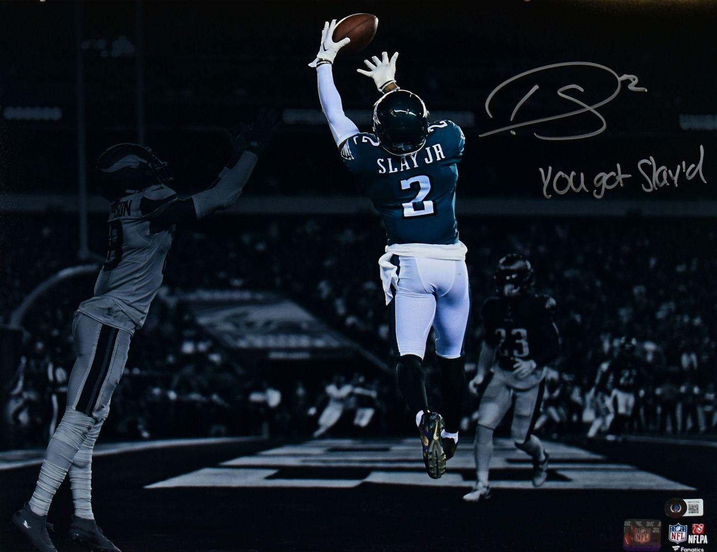 Darius Slay Signed Eagles 16x20 Photo Inscribed "You Got Slay'd" (Beckett) at PristineAuction.com Darius Slay Signed Eagles 16x20 Photo Inscribed "You Got Slay'd" (Beckett) at PristineAuction.com