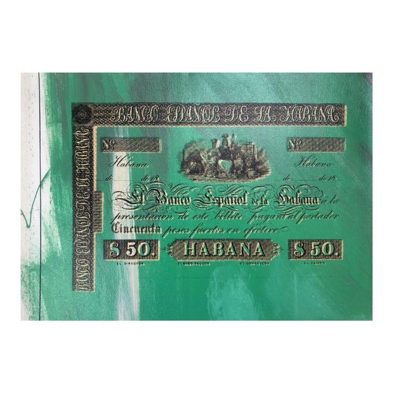 Steve Kaufman Signed "Banco Espanol de la Habana" Numbered LE 12x18 Hand-Pulled Silkscreen Unique Mixed Media on Canvas (PA) at PristineAuction.com Steve Kaufman Signed "Banco Espanol de la Habana" Numbered LE 12x18 Hand-Pulled Silkscreen Unique Mixed Media on Canvas (PA) at PristineAuction.com