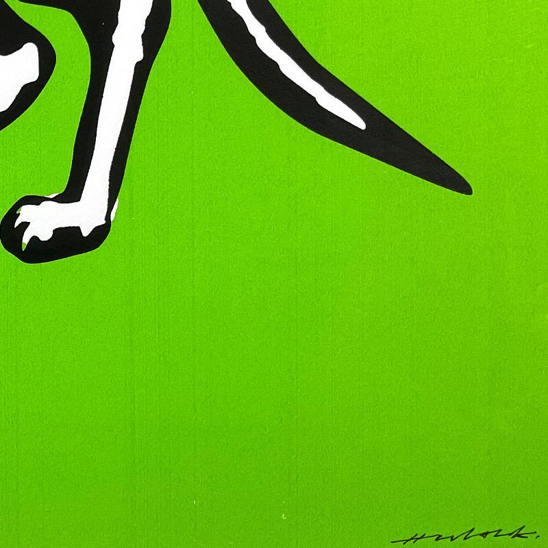 "Skeleton Cat (Green)" LE 35x28 Custom Framed Silkscreen by Hijack (Artova) at PristineAuction.com "Skeleton Cat (Green)" LE 35x28 Custom Framed Silkscreen by Hijack (Artova) at PristineAuction.com