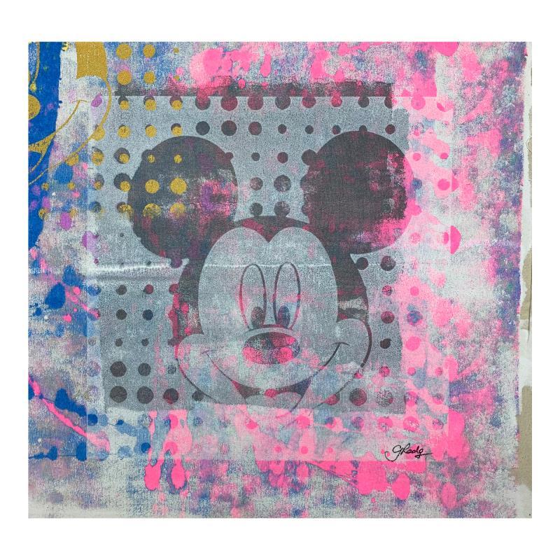 "Mickey Mouse" 23x23 Original Hand-Pulled Silkscreen & Acrylic Painting on Canvas by Gail Rodgers (PA) at PristineAuction.com "Mickey Mouse" 23x23 Original Hand-Pulled Silkscreen & Acrylic Painting on Canvas by Gail Rodgers (PA) at PristineAuction.com