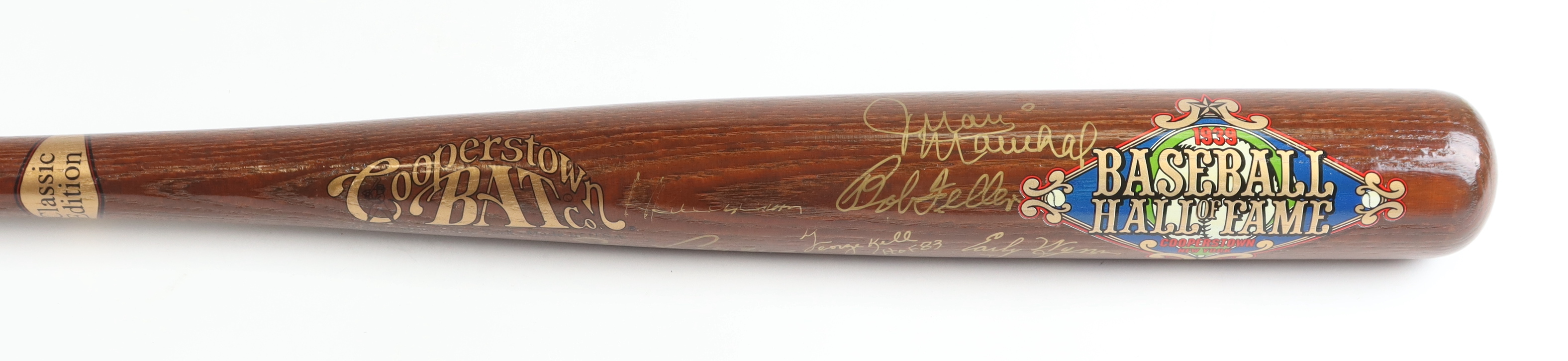 MLB Hall of Famers Cooperstown Bat Hall of Fame Logo Baseball Bat Signed By (11) with Richie Ashburn, Whitey Ford, Eddie Matthews, Early Wynn, Enos Slaughter (PSA) at PristineAuction.com MLB Hall of Famers Cooperstown Bat Hall of Fame Logo Baseball Bat Signed By (11) with Richie Ashburn, Whitey Ford, Eddie Matthews, Early Wynn, Enos Slaughter (PSA) at PristineAuction.com