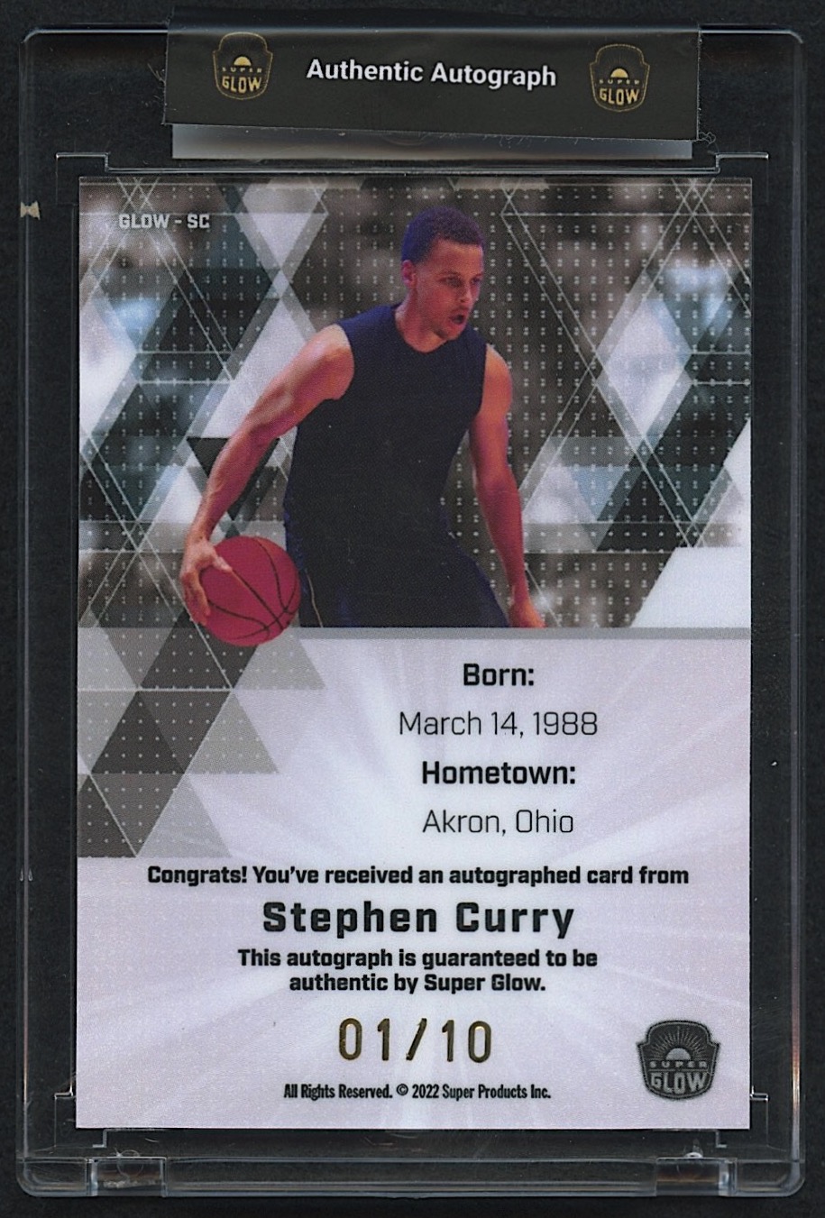 Stephen Curry 2022 Super Glow Autograph #01/10 at PristineAuction.com Stephen Curry 2022 Super Glow Autograph #01/10 at PristineAuction.com