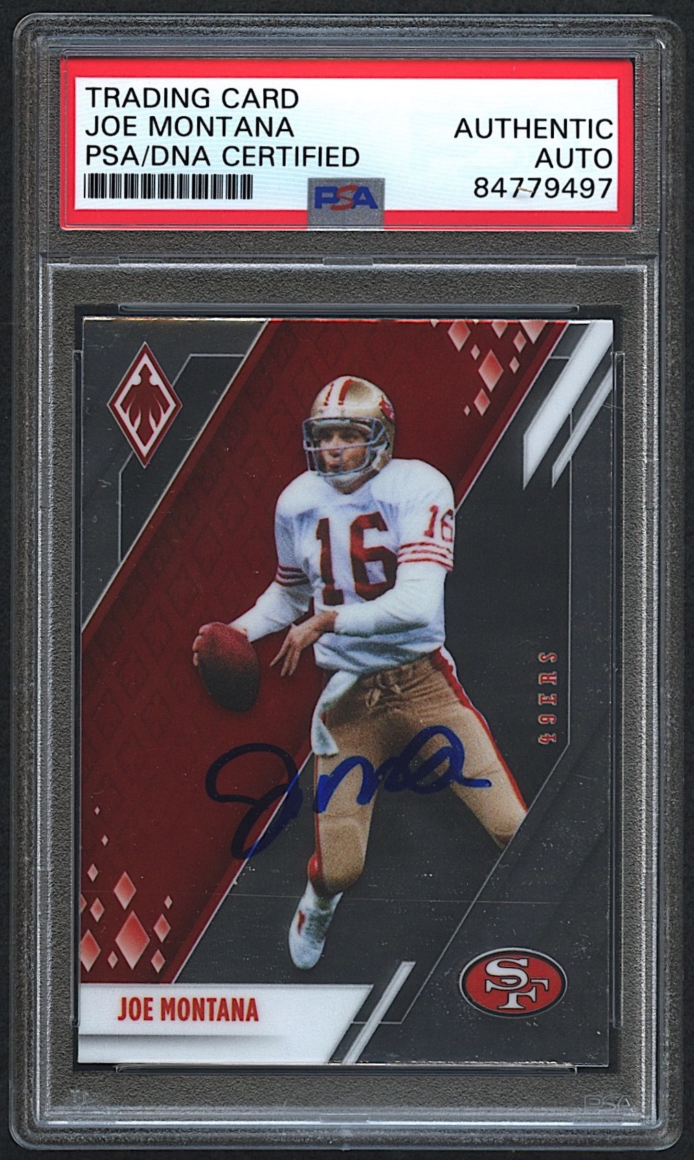 Joe Montana Signed Football Card (PSA Encapsulated) at PristineAuction.com Joe Montana Signed Football Card (PSA Encapsulated) at PristineAuction.com