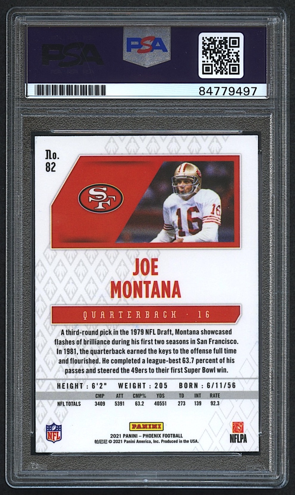 Joe Montana Signed Football Card (PSA Encapsulated) at PristineAuction.com Joe Montana Signed Football Card (PSA Encapsulated) at PristineAuction.com