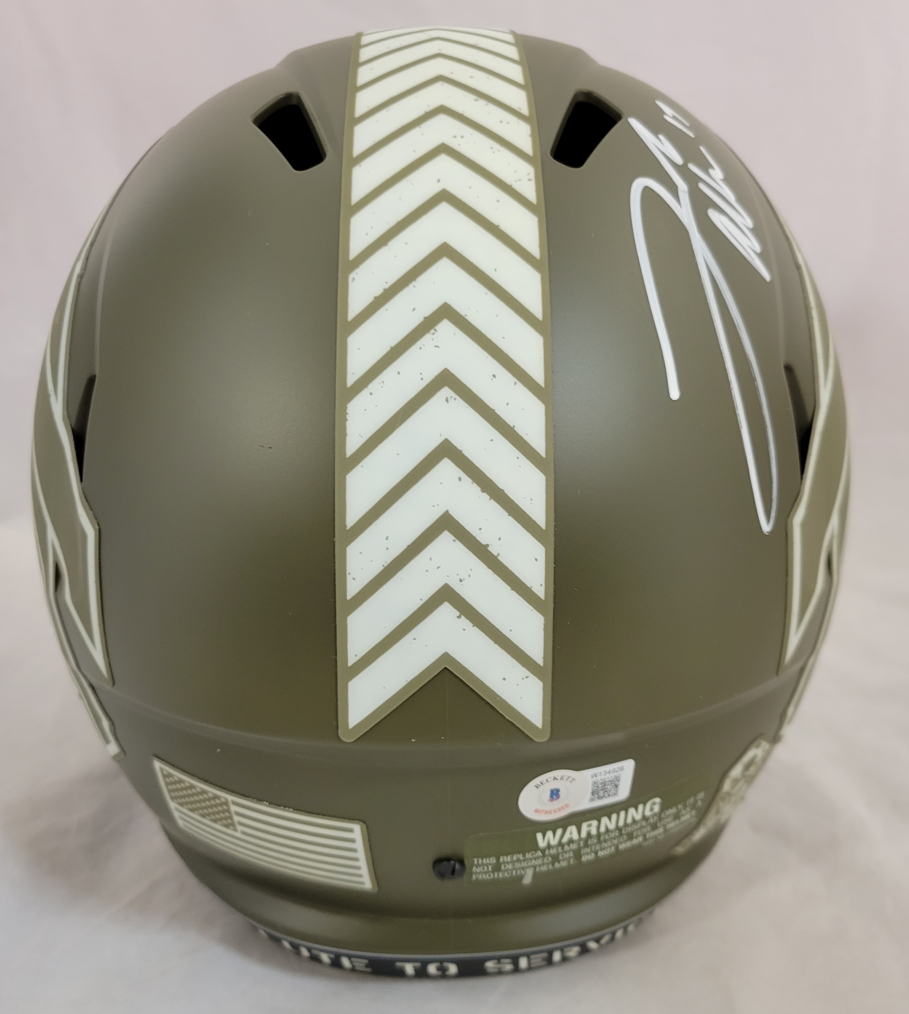 Josh Allen Signed Bills Full-Size Salute To Service Alternate Speed Helmet (Beckett) at PristineAuction.com Josh Allen Signed Bills Full-Size Salute To Service Alternate Speed Helmet (Beckett) at PristineAuction.com