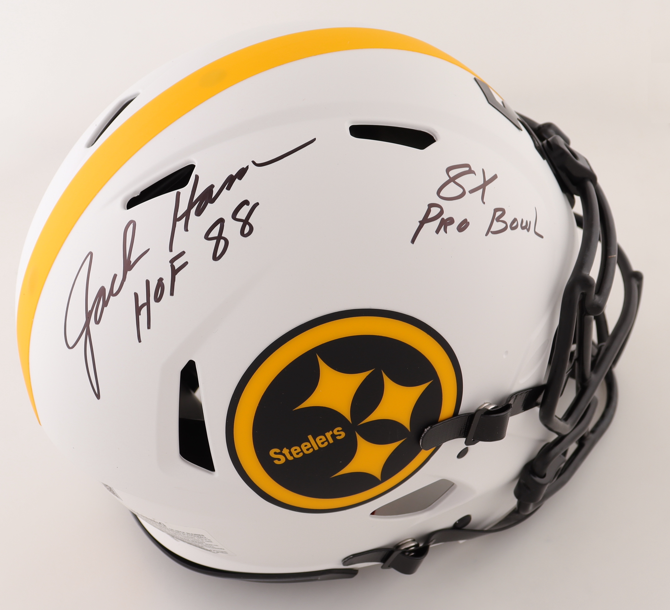 Jack Ham Signed Steelers Full-Size Authentic On-Field Lunar Eclipse Alternate Speed Helmet Inscribed "HOF 88" & "8x Pro Bowl" (TSE) at PristineAuction.com Jack Ham Signed Steelers Full-Size Authentic On-Field Lunar Eclipse Alternate Speed Helmet Inscribed "HOF 88" & "8x Pro Bowl" (TSE) at PristineAuction.com