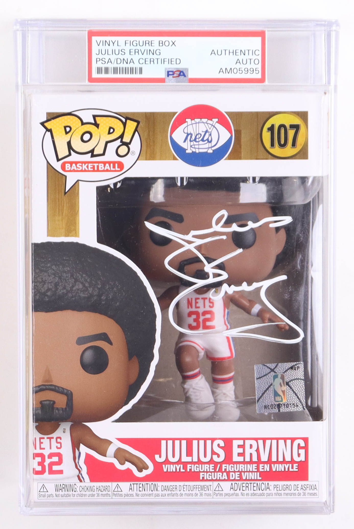 Julius Erving Signed "76ers" #107 Funko Pop! Vinyl Figure (PSA) at PristineAuction.com Julius Erving Signed "76ers" #107 Funko Pop! Vinyl Figure (PSA) at PristineAuction.com
