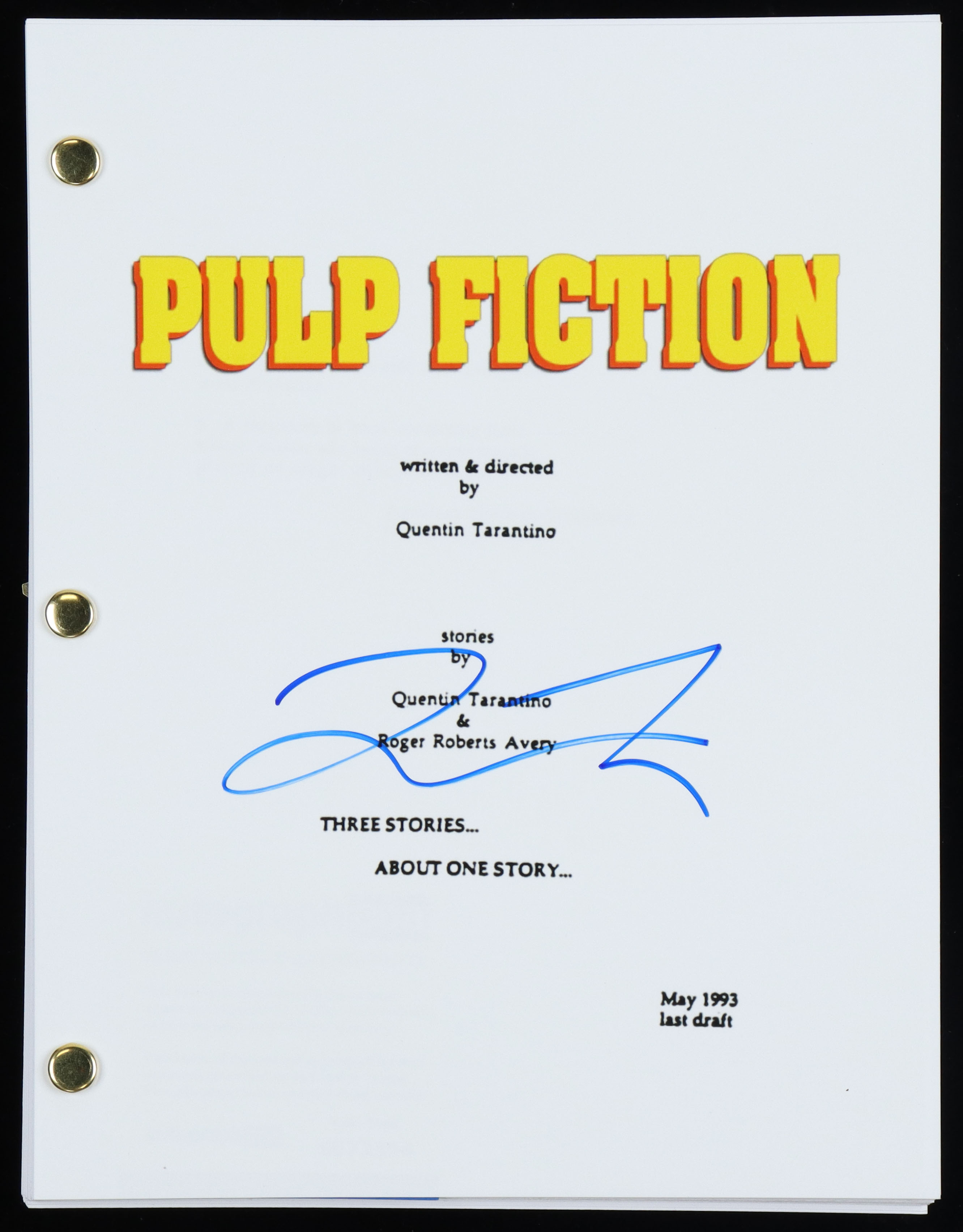 Quentin Tarantino Signed "Pulp Fiction" Movie Script (AutographCOA) at PristineAuction.com Quentin Tarantino Signed "Pulp Fiction" Movie Script (AutographCOA) at PristineAuction.com