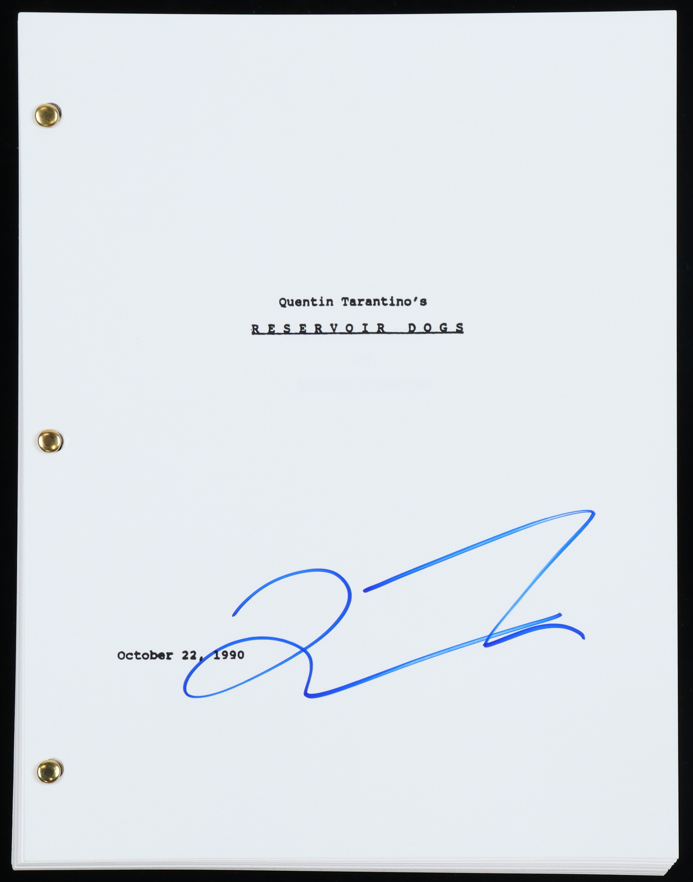 Quentin Tarantino Signed "Reservoir Dogs" Movie Script (AutographCOA) at PristineAuction.com Quentin Tarantino Signed "Reservoir Dogs" Movie Script (AutographCOA) at PristineAuction.com