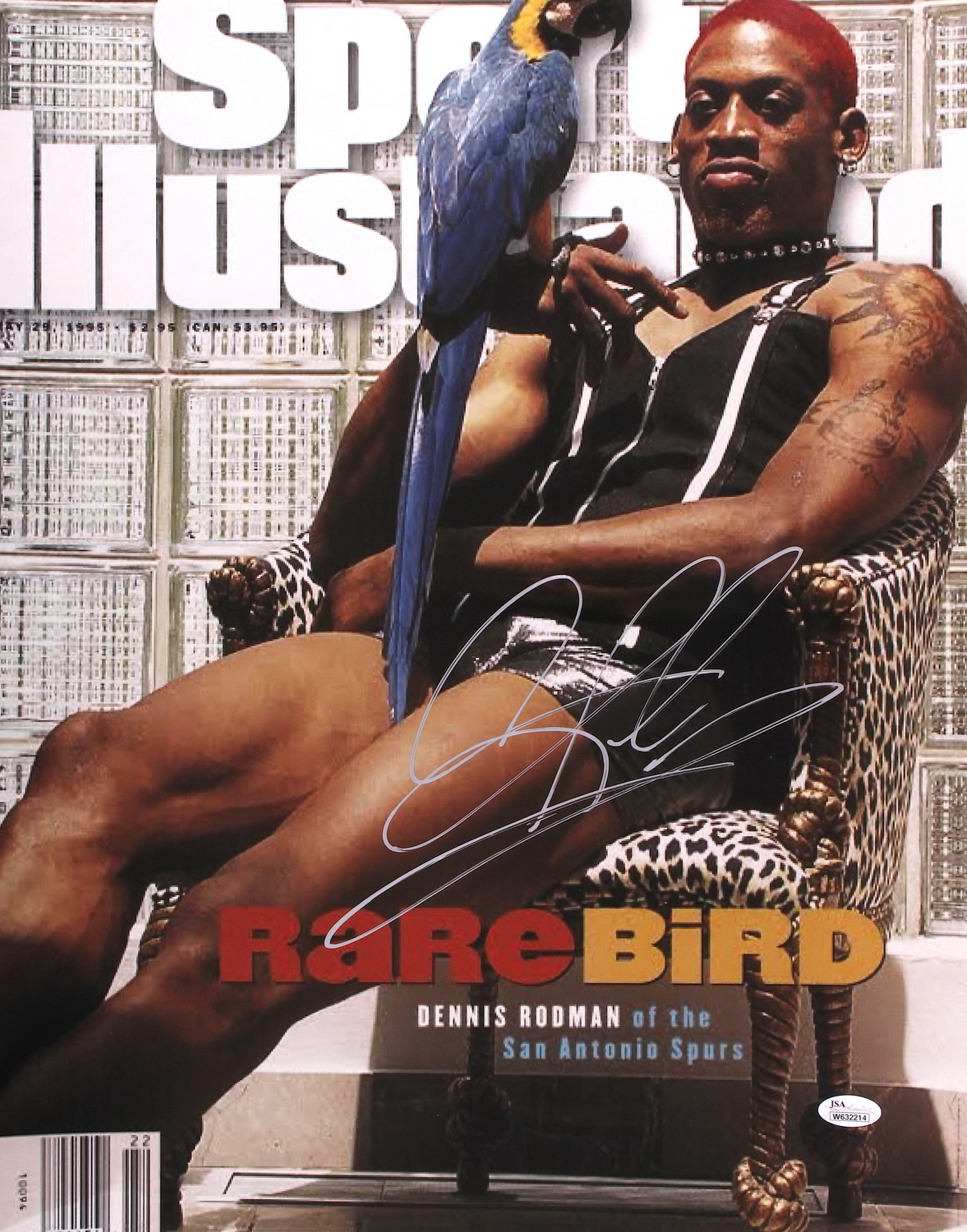 Dennis Rodman Signed "Rare Bird" 16x20 Sports Illustrated Magazine Cover Photo (JSA COA) at PristineAuction.com Dennis Rodman Signed "Rare Bird" 16x20 Sports Illustrated Magazine Cover Photo (JSA COA) at PristineAuction.com