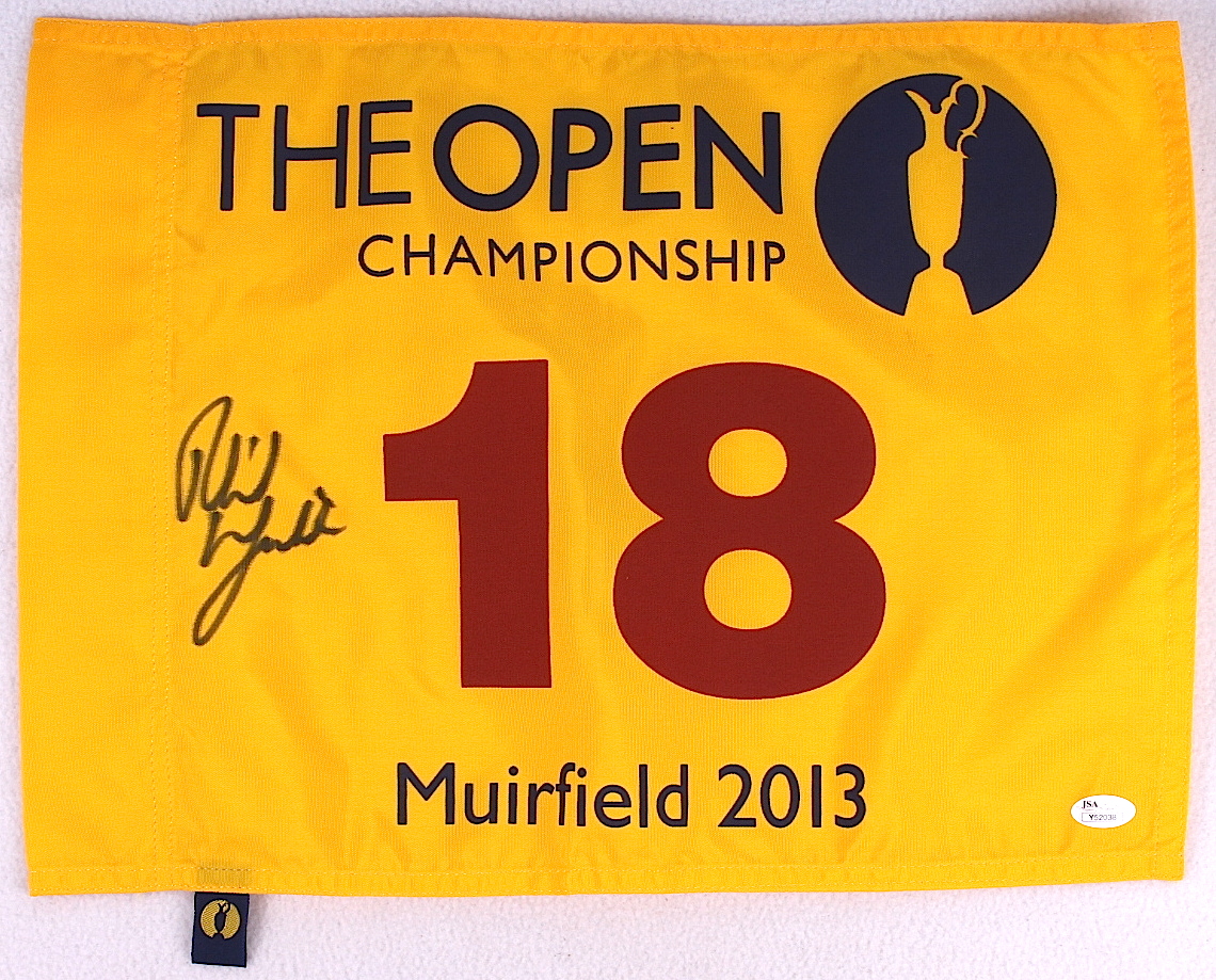 Phil Mickelson Signed 2013 The Open Championship Flag (JSA LOA) at PristineAuction.com Phil Mickelson Signed 2013 The Open Championship Flag (JSA LOA) at PristineAuction.com